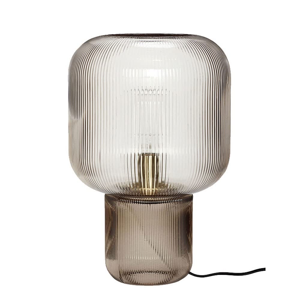 YCLZNB Glass Table Lamp with Wrought Iron Stand - E27 Socket (Bulb Not Included) - Button Switch for Living Room, Bedroom, Cafe & Office Decor - Modern American Luxury Lighting