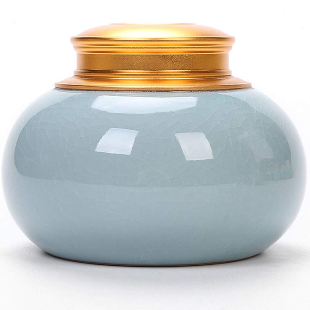 Ceramic Airtight Food Storage Canister with Lid - Modern Design Kitchen Jar for Coffee, Sugar, Tea, Spices, Cookies | Perfect for Pantry Organization & Countertop Display (Blue)