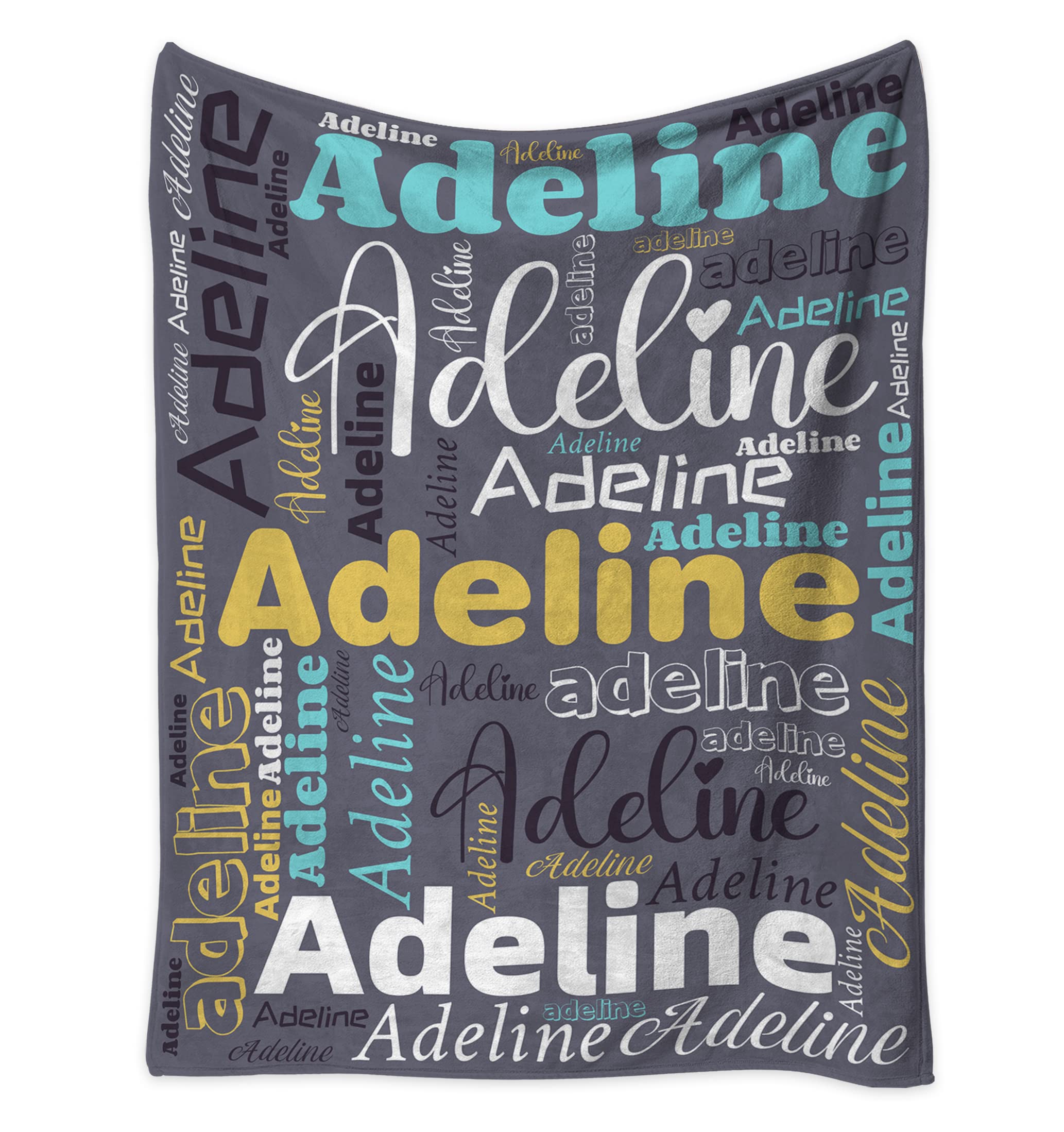 J&SBGFT Personalized Name Blanket for Kids - Custom Baby Boys & Girls Gift - Super Soft 30''x40'' Fleece Blanket - Birthday, Christmas, Memorial Day, Valentine's Day Present - Nursery, Travel, Photo Shoot Essential