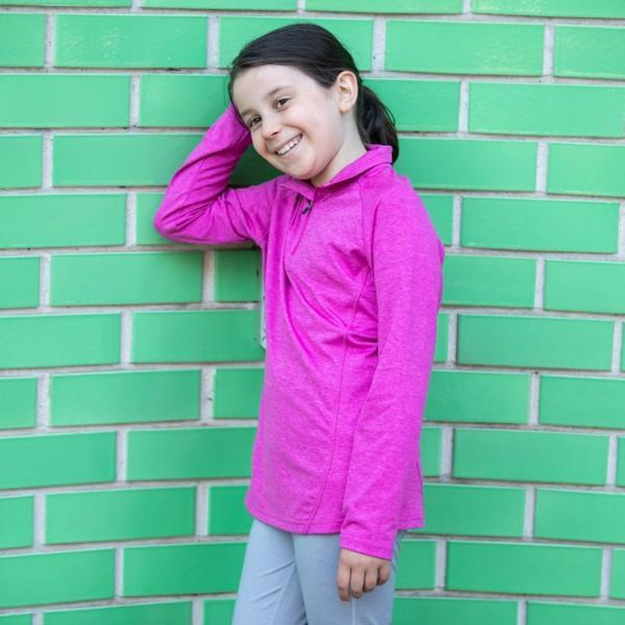 GO Sport Girls Quarter Zip Jacket - Lightweight Fleece Pullover for Active Kids - Perfect for School, Outdoor Play & Sports Activities