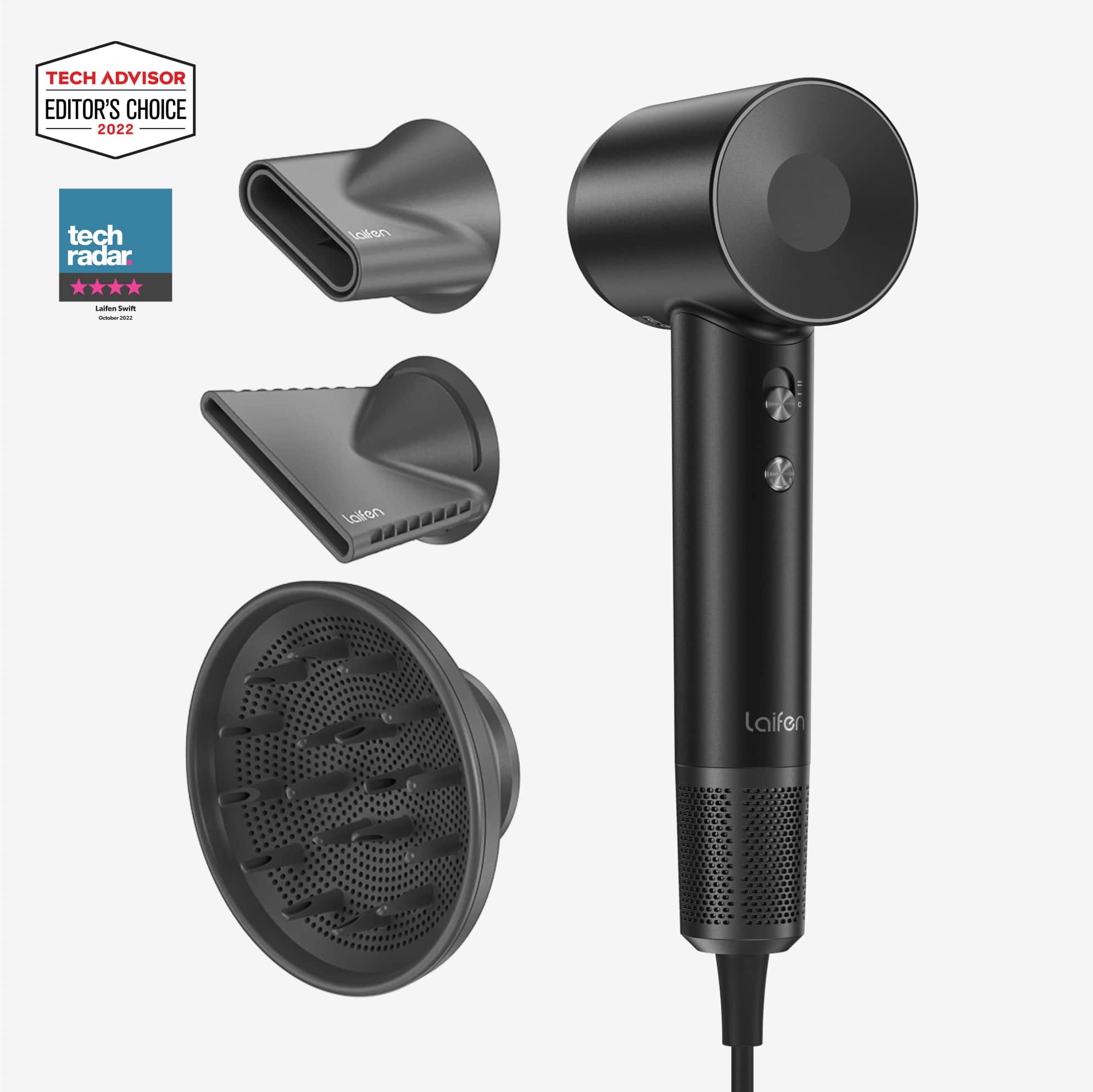 Laifen Swift Special High Speed Hair Dryer with 3 Nozzles - Professional Blow Dryer for Fast Drying & Styling at Home or Salon