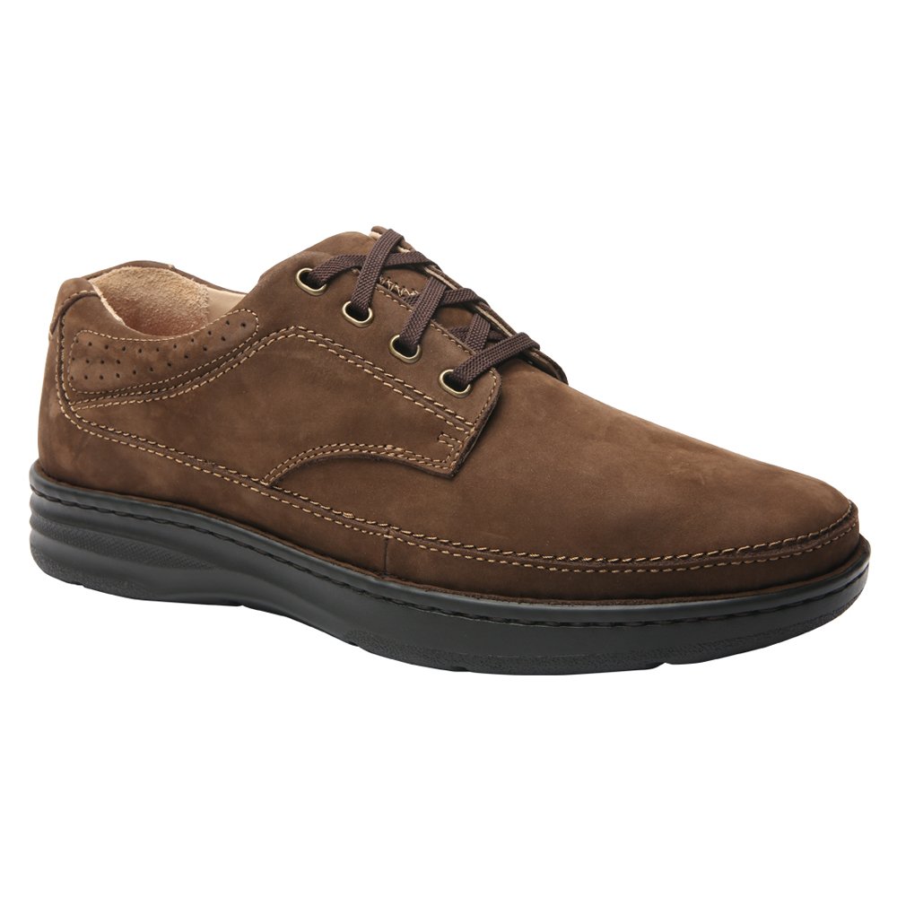 Drew Men's 40895 Brown Nubuck Leather Casual Shoes - Size 10.5 Wide (2E) US - Comfortable Walking & Work Shoes for Daily Wear