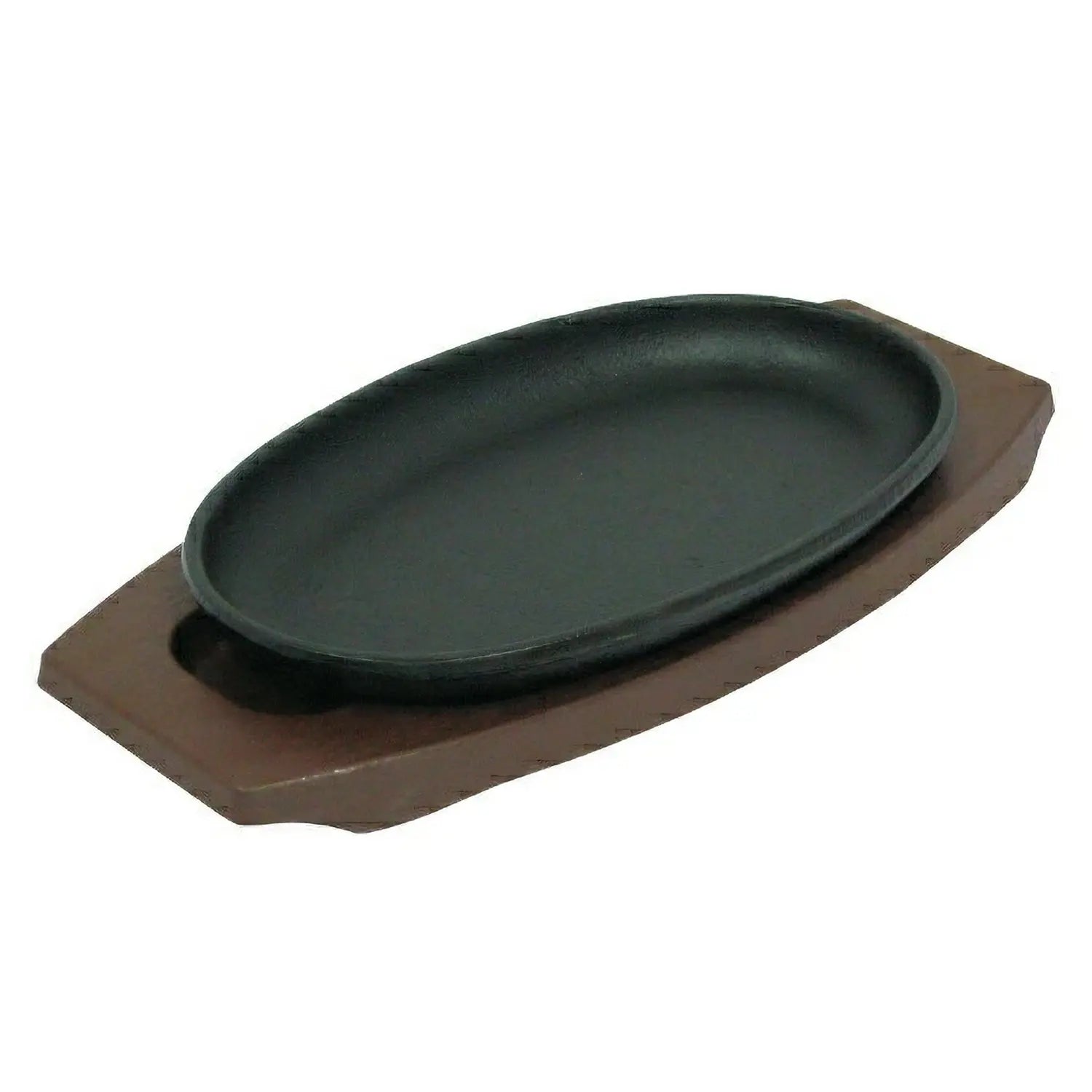 Premium Chubu Cast Iron Oval Sizzler Platter - 12 Inch Japanese Grill Plate for Steak, Fajitas & Seafood | Perfect for Restaurants, BBQs & Outdoor Cooking