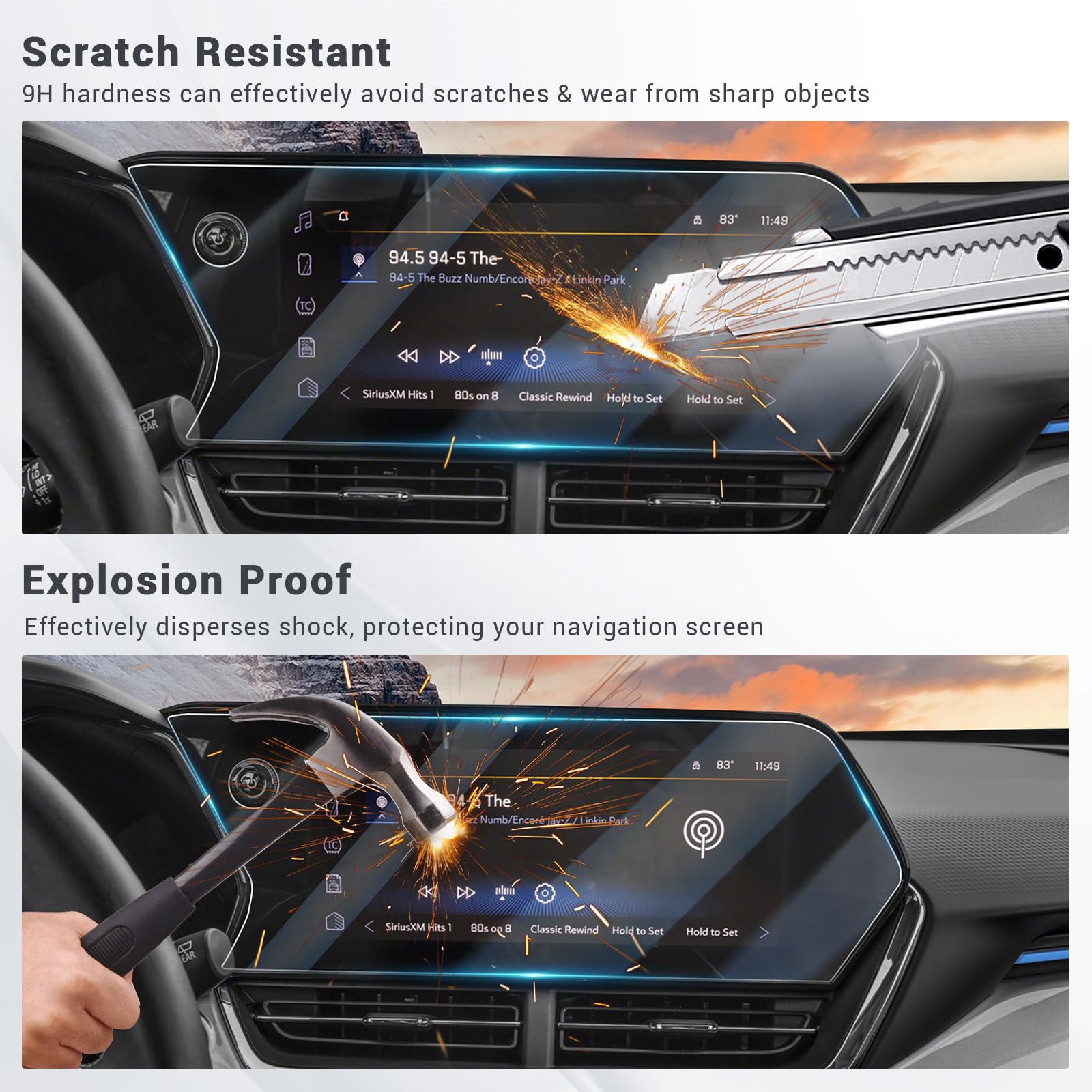 YEE PIN 2024-2025 Chevy Trax Screen Protector - HD Clear Tempered Glass for 8