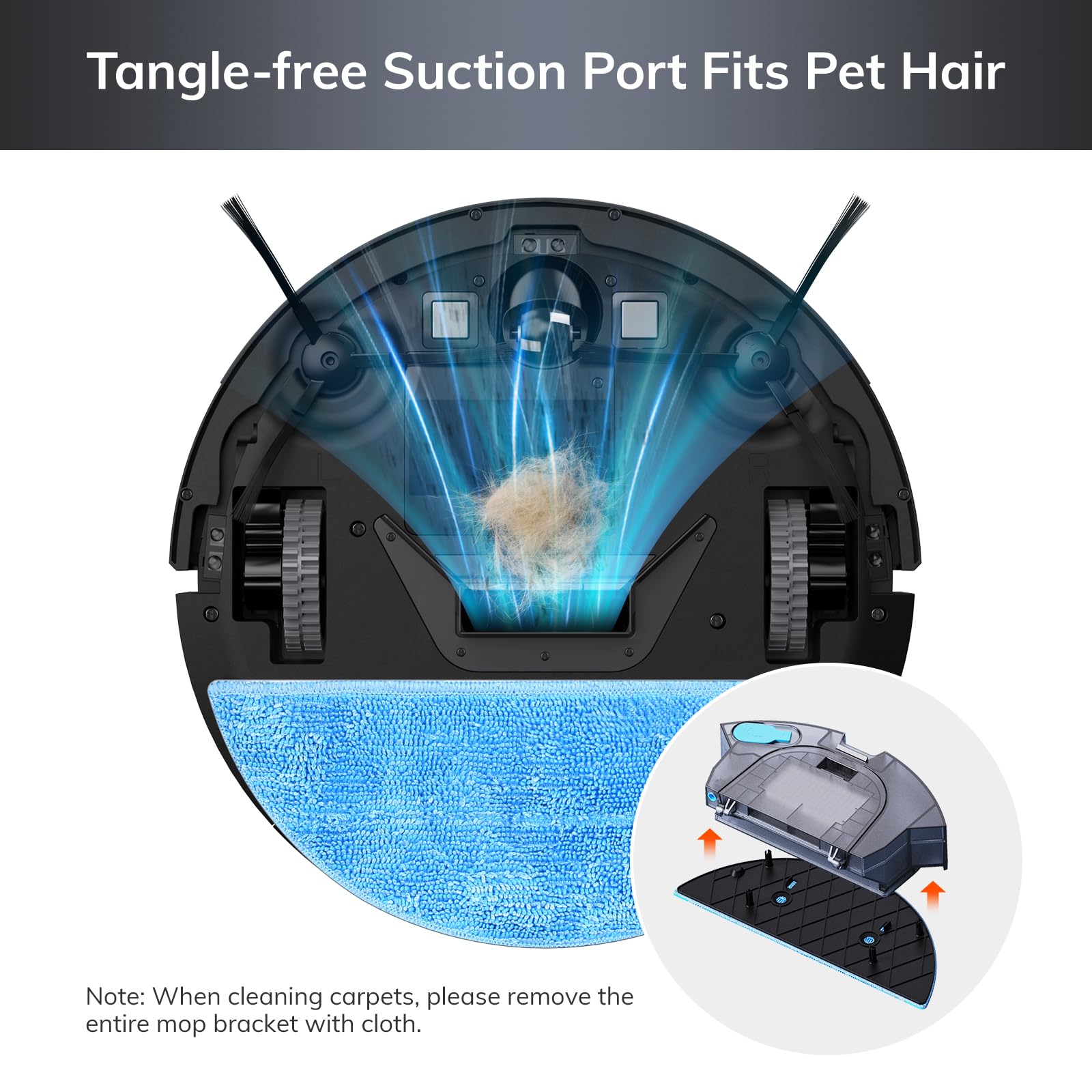 ILIFE V9 Pro Robot Vacuum and Mop Combo with Self-Emptying Base | 3000Pa Strong Suction | Smart Gyro Navigation | App/Alexa/Remote Control | 2.4G WiFi Compatible | Ideal for Hardwood Floors & Pet Hair | Perfect for Daily Cleaning in Homes with Pets & Kids (Black)
