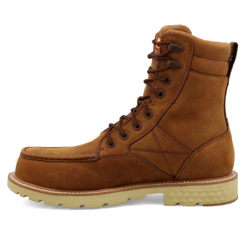 Men's 8-Inch Steel Toe Work Boots - Waterproof Safety Boots for Construction & Outdoor Work - Heavy Duty Non-Slip Work Shoes for Men