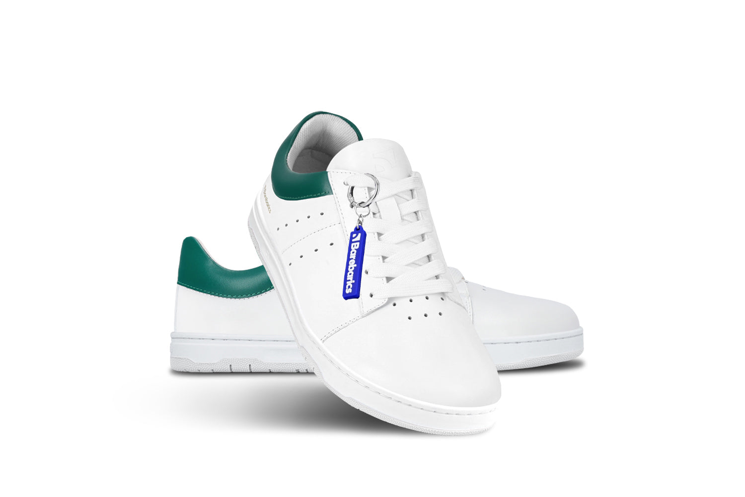 Barebarics Enigma Barefoot Sneakers for Men & Women - White & Dark Green Minimalist Shoes for Running, Walking & Gym Workouts