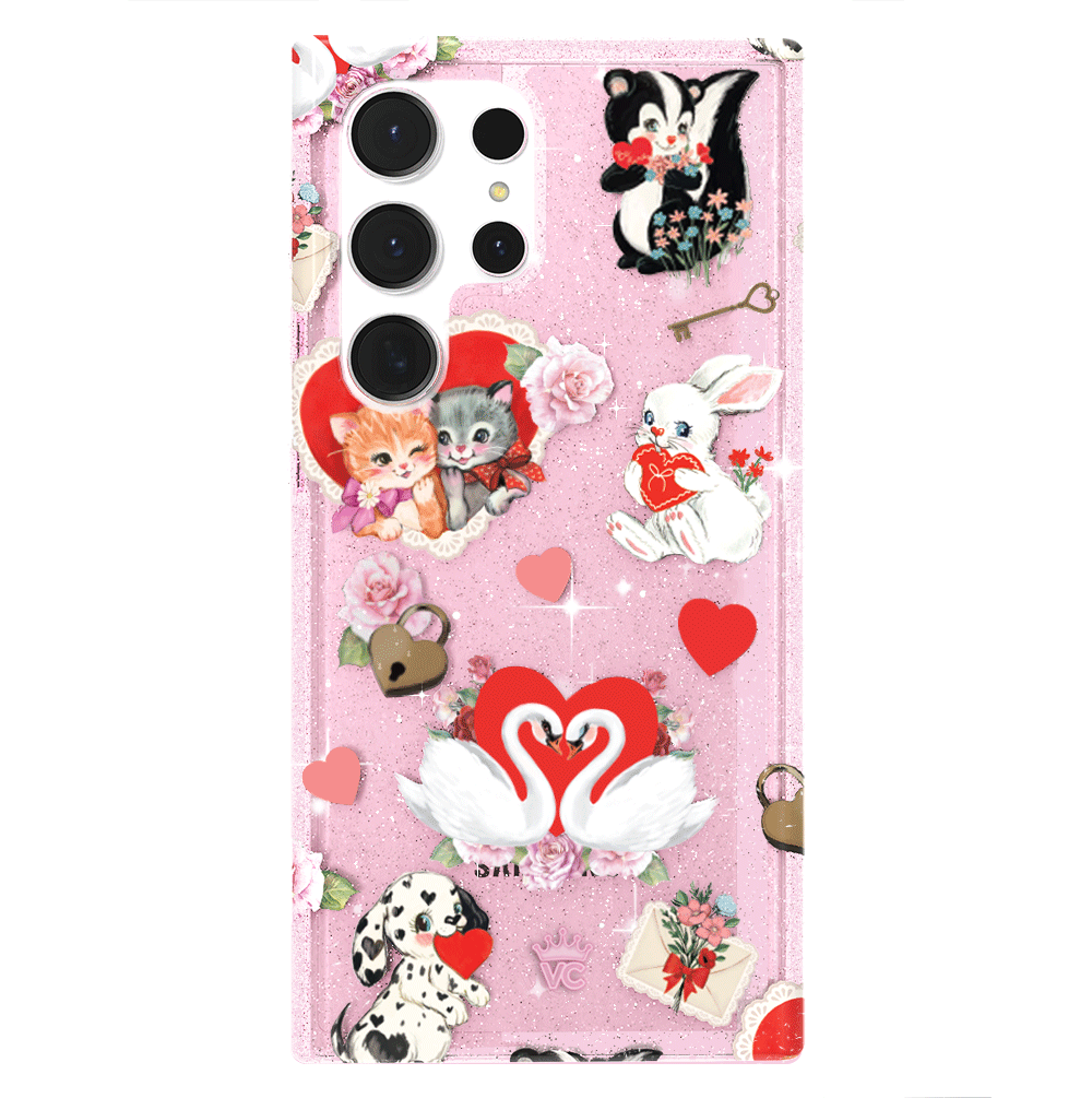 Samsung Galaxy Phone Case with Love Letter Glitter Design - Perfect for Valentine's Day Gifts & Everyday Stylish Protection