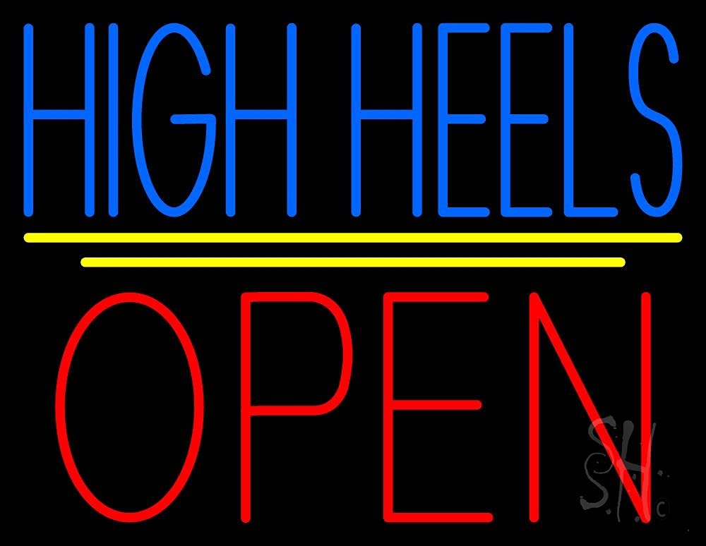 15 x 19 Inches LED Neon High Heel Sign - Black Square Acrylic Backing with Dimmer, Bright Premium Indoor Store Decor for Boutique, Shoe Store & Retail Shop - Perfect for Window Displays, Wall Art & Fashion Store Lighting