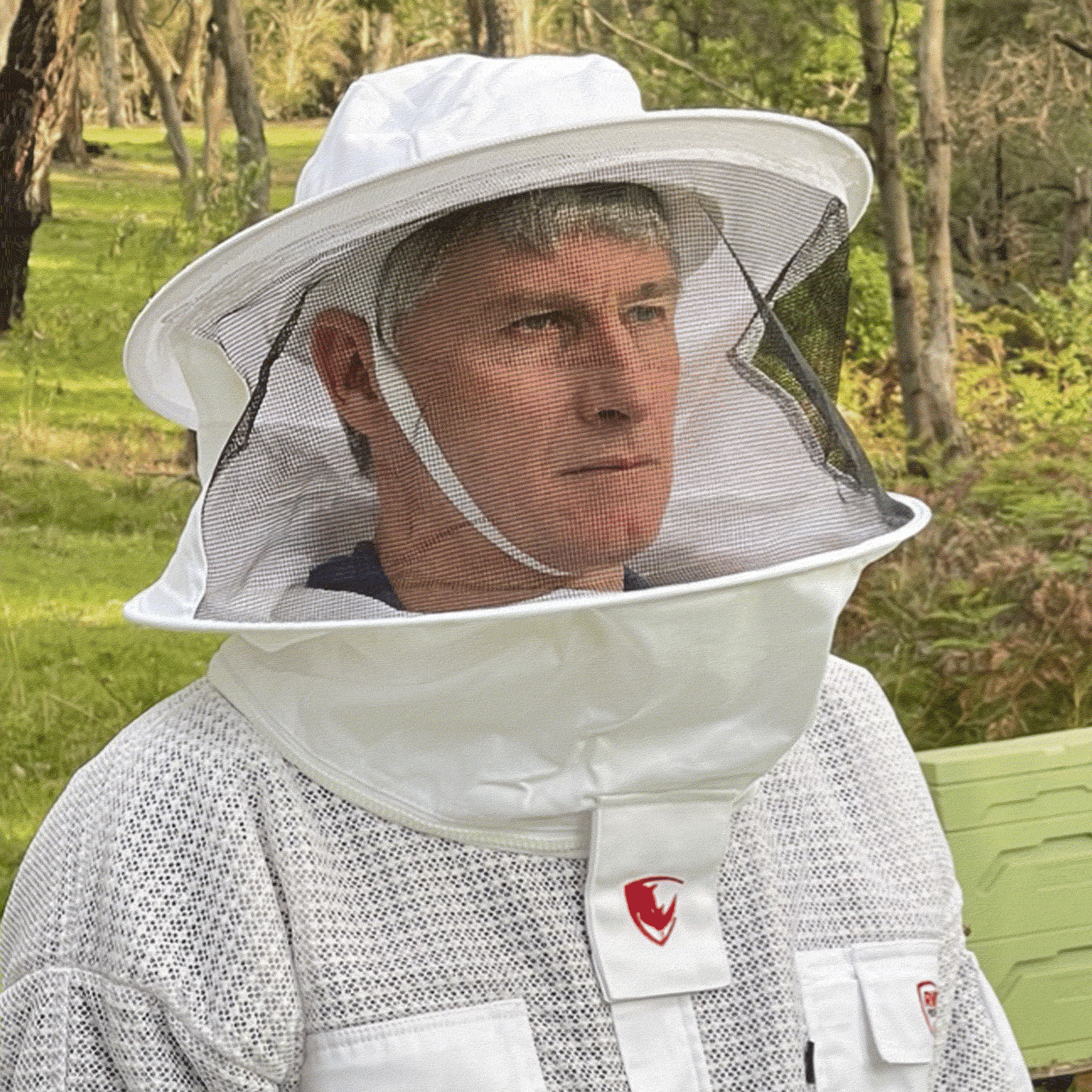 RhinoGuardMax Beekeeping Suit - Full Body Ventilated Protection Suit with Cool White Color | Beekeeping, Honey Harvesting & Outdoor Safety Gear