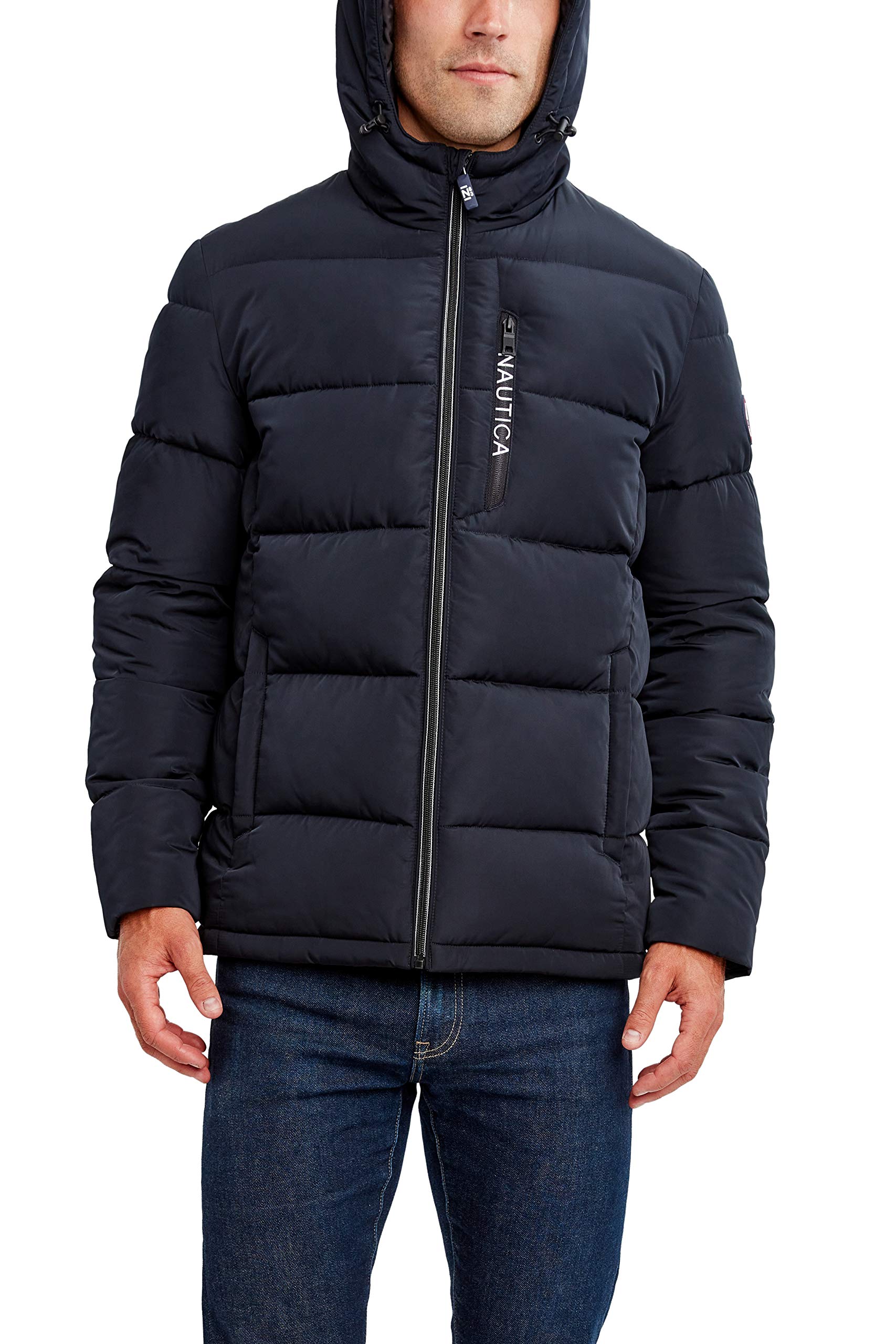 Nautica Men's Waterproof Windproof Hooded Parka Jacket - Winter Warm Coat for Outdoor Activities, Hiking & Casual Wear