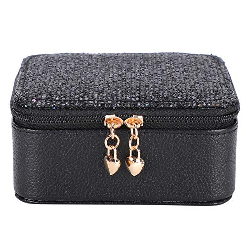 Jewelry Organizer Box for Women - Watch & Jewelry Storage Case for Necklace, Earrings, Rings & Bracelets (Black) - Perfect for Travel & Home Use