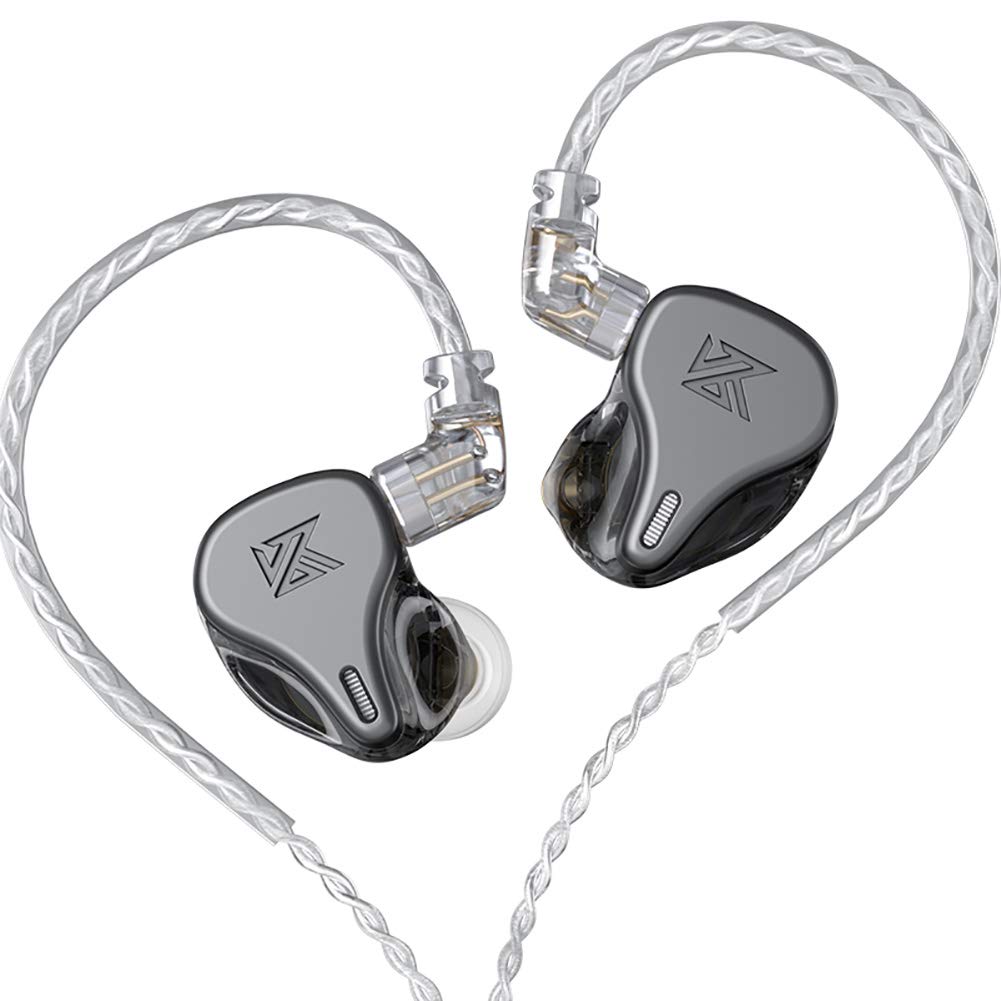 KZ DQ6 Triple Driver HiFi Stereo In-Ear Headphones - Noise Isolating Wired Earbuds with Detachable Cable for Audiophiles & Music Lovers | Perfect for Gym, Running, Travel & Studio Monitoring (Grey, No Mic)