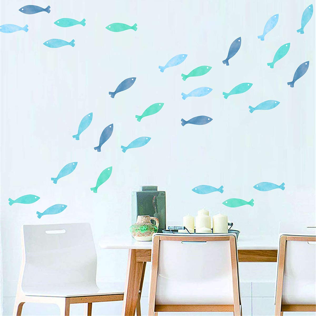 Ocean Fish Wall Decals - Peel and Stick Removable Wall Stickers for Kids Room, Nursery Decor | Perfect for Baby Bedrooms, Playrooms & Underwater Themed Spaces