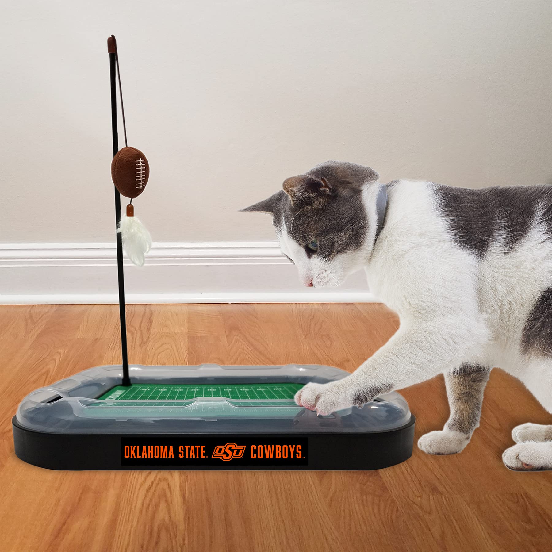 Premium 5-in-1 Interactive Cat Toy Set - Cat Scratcher with Ball Bell Track, Wand with Catnip Football & Feathers - Fun Playtime for Indoor Cats & Kittens - Perfect for Exercise, Hunting Instincts & Bonding