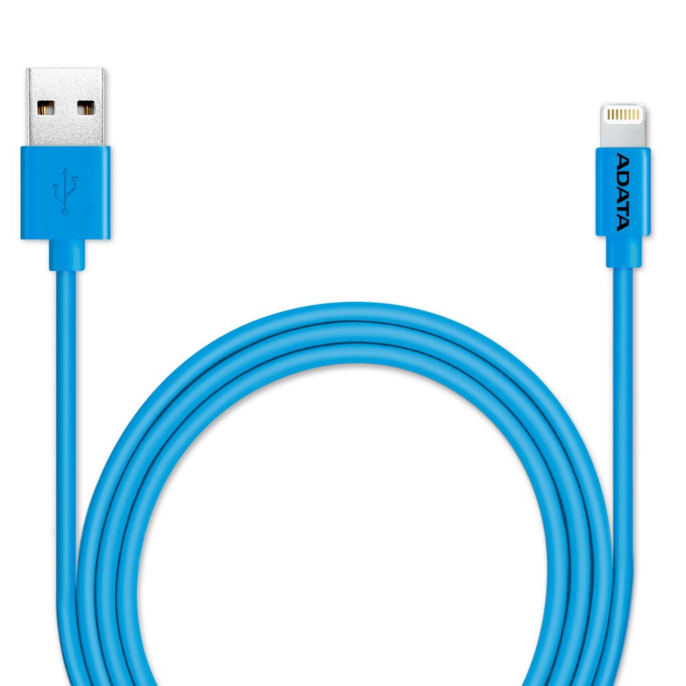 ADATA MFi Certified Lightning Cable for iPhone, iPad - 3.3ft Fast Charging & Sync Cable (Blue) - Durable & Tangle-Free for Home, Office, Travel & Car Charging