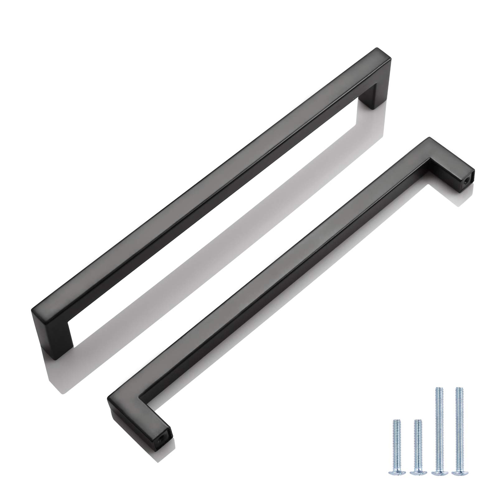 Probrico 200 Pack 8-4/5 Inch Square Cabinet Handles - Flat Black Kitchen & Drawer Pulls for Cabinets, Dressers, Wardrobes & Closets | Durable Hardware for Home, Office & Bedroom Furniture Installation