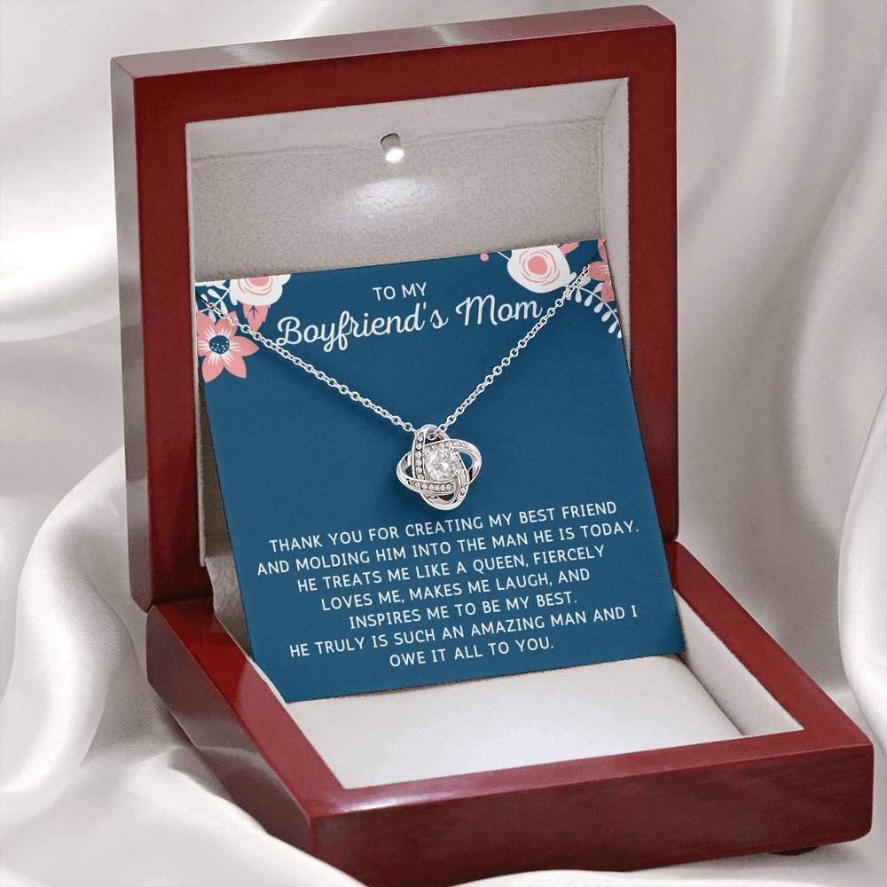 Elegant Heart Pendant Necklace for Boyfriend's Mom - Sterling Silver Jewelry Gift with Premium Gift Box | Perfect for Mother's Day, Birthday & Special Occasions