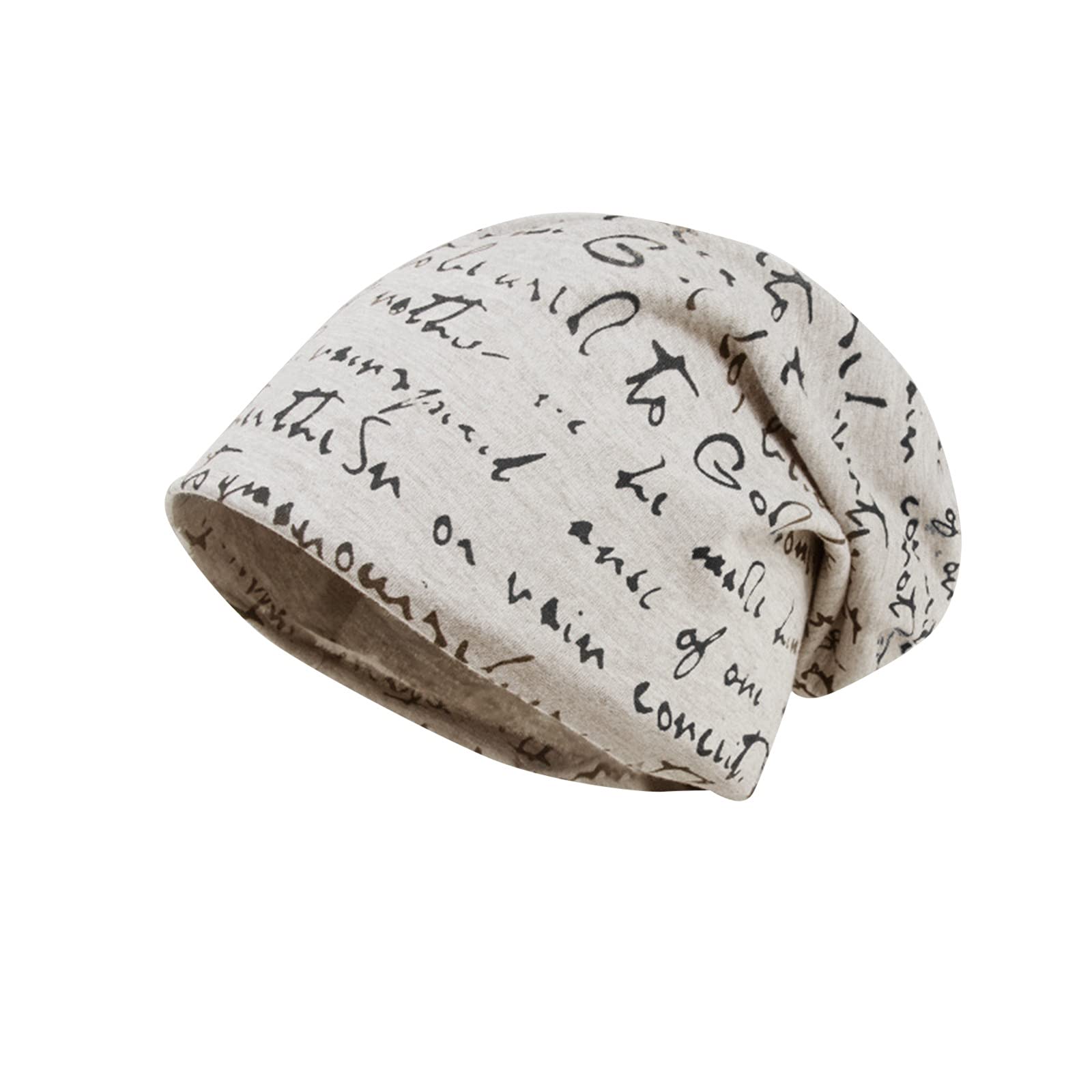 Yliquor Unisex Beanie Hat for Women & Men - Soft Chemo Cap with Stylish Letter Print, Baggy Slouchy Skull Design | Perfect for Cancer Patients, Winter Fashion & Outdoor Activities