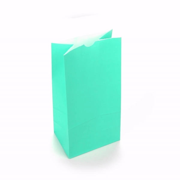 Eco-Friendly Turquoise Paper Bags - 8 lb Capacity, 6 x 4 x 11.75 Inches - Pack of 100 - Perfect for Retail Shopping, Gift Wrapping & Party Favors