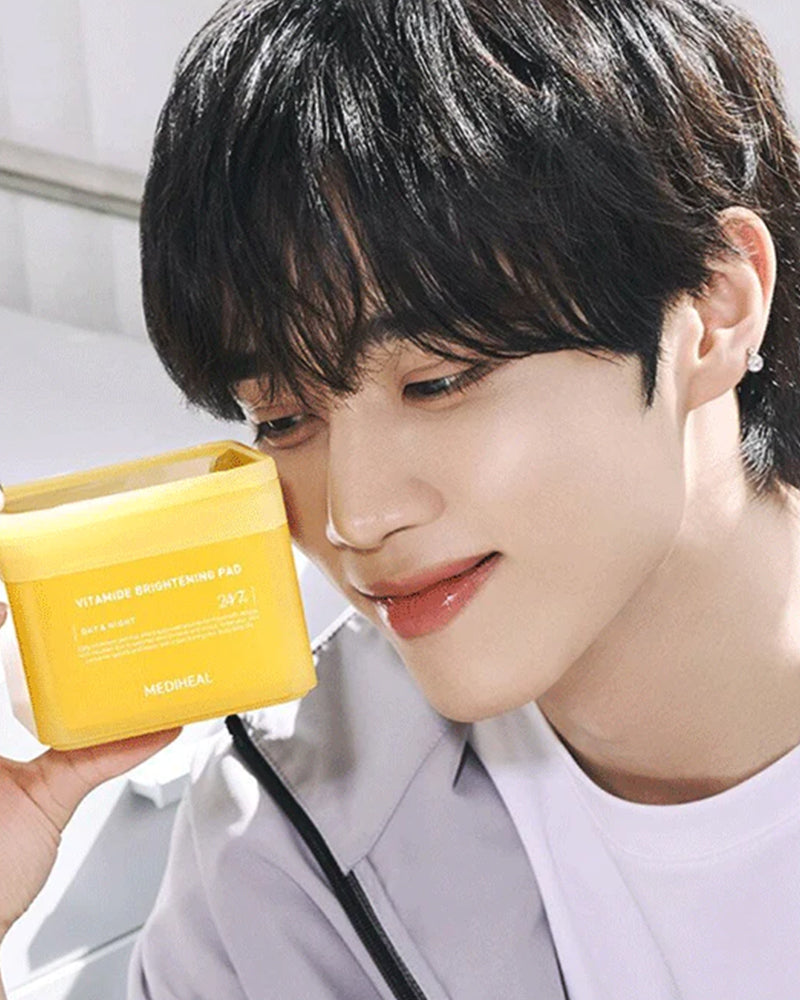 MEDIHEAL Vitamide Brightening Pad (100 Pads) - Korean Exfoliating Toner Pads for Glowing Skin | Dark Spot Treatment & Pore Care | Perfect for Daily Skincare Routine & Travel