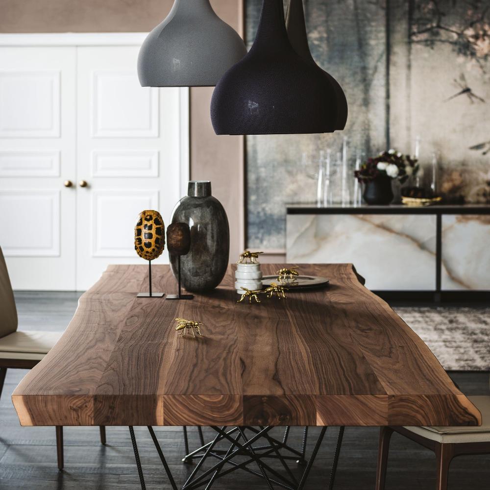 Solid Wood Dining Table - GORDON Rustic Farmhouse Table for Kitchen & Dining Room | Perfect for Family Gatherings & Dinner Parties