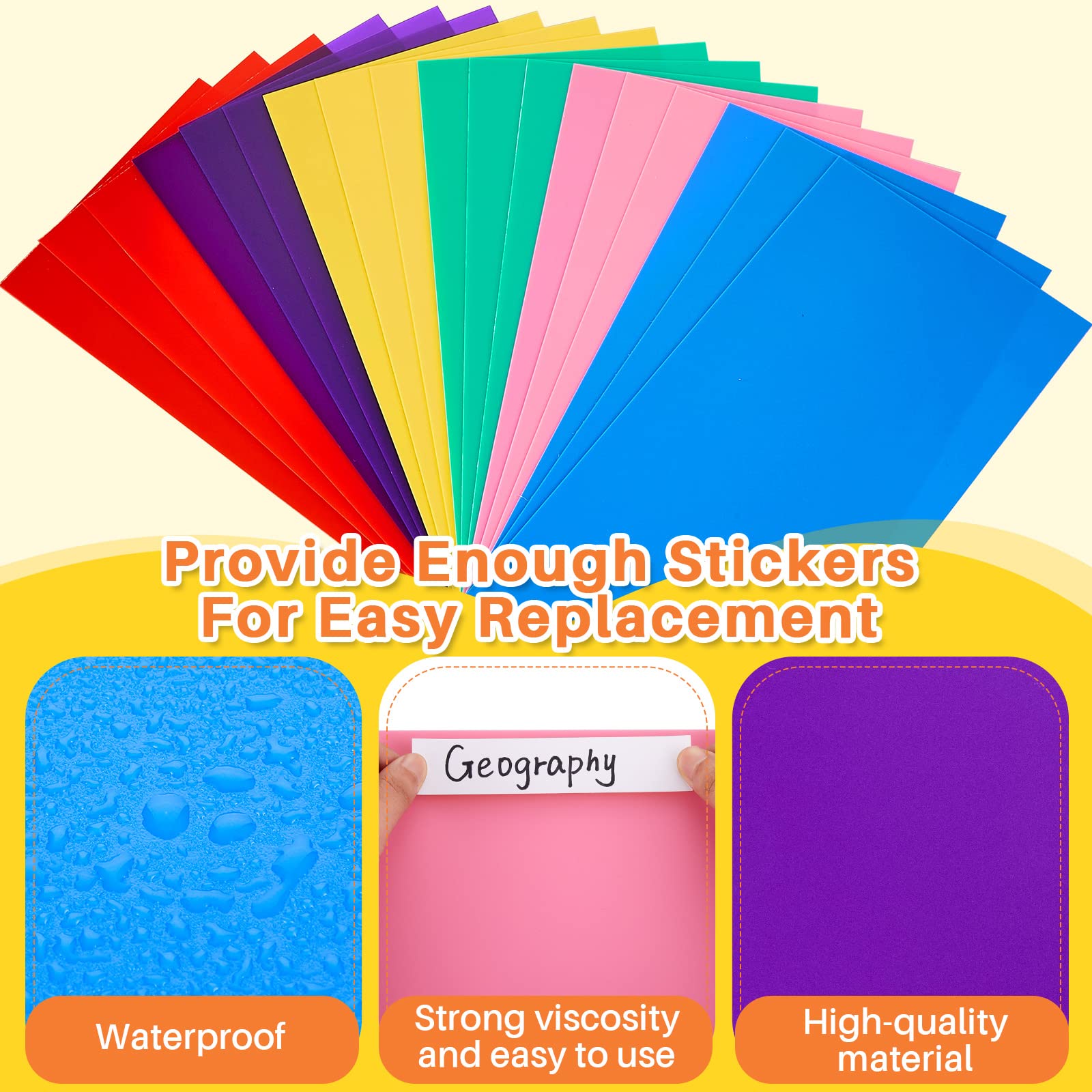 18 Pack Colorful Plastic Book Shelf Dividers - 6 x 12 Inch Library Shelf Organizers with 36 Stickers, Classroom Supplies for School, Office & Home Organization (Assorted Colors) - Perfect for Classroom Libraries, Bookstores & Home Bookshelves