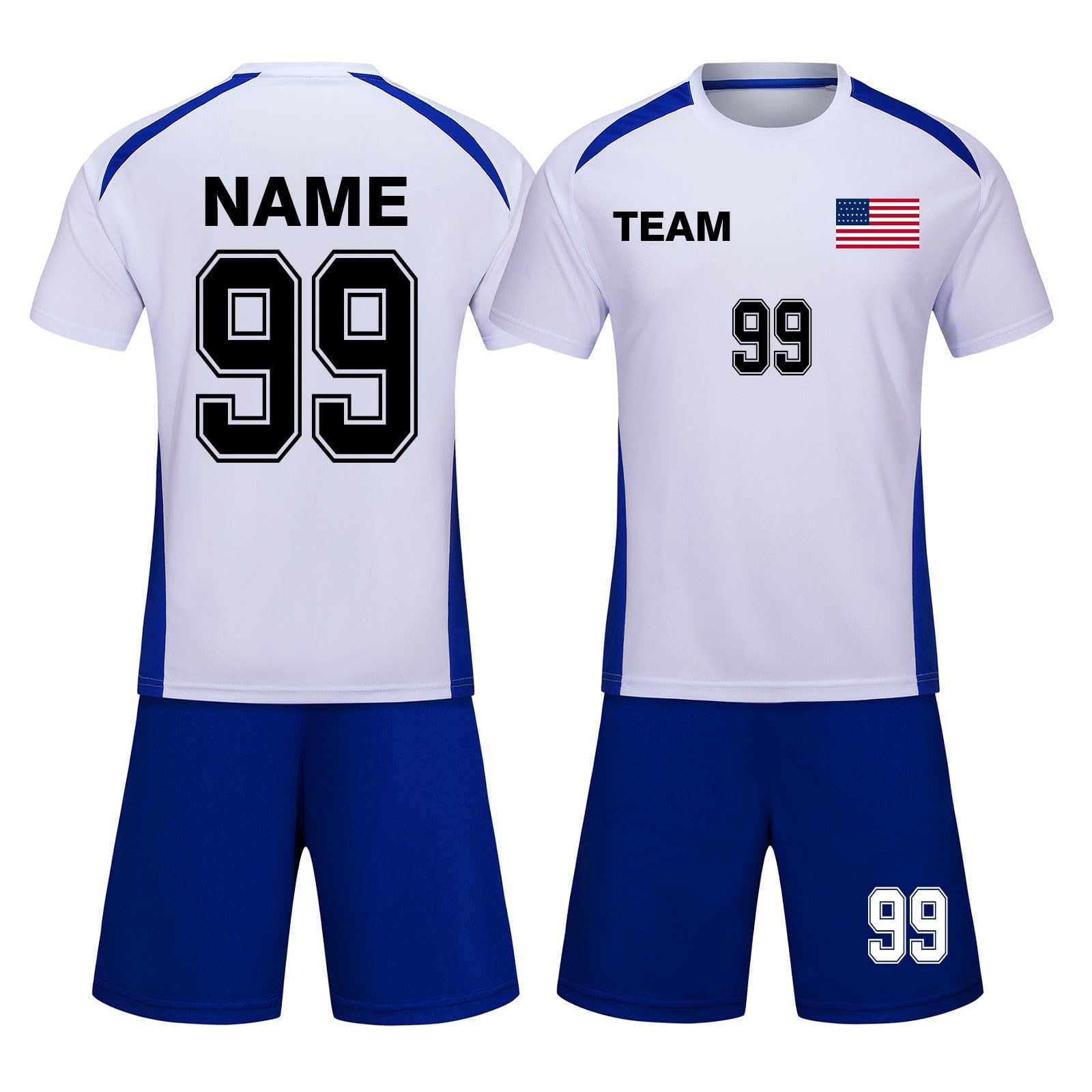 Custom Soccer Jersey Personalized with Name & Number - Breathable Team Uniform Shirt & Short Socks Set for Men/Women - Perfect for Matches, Training & Fan Support