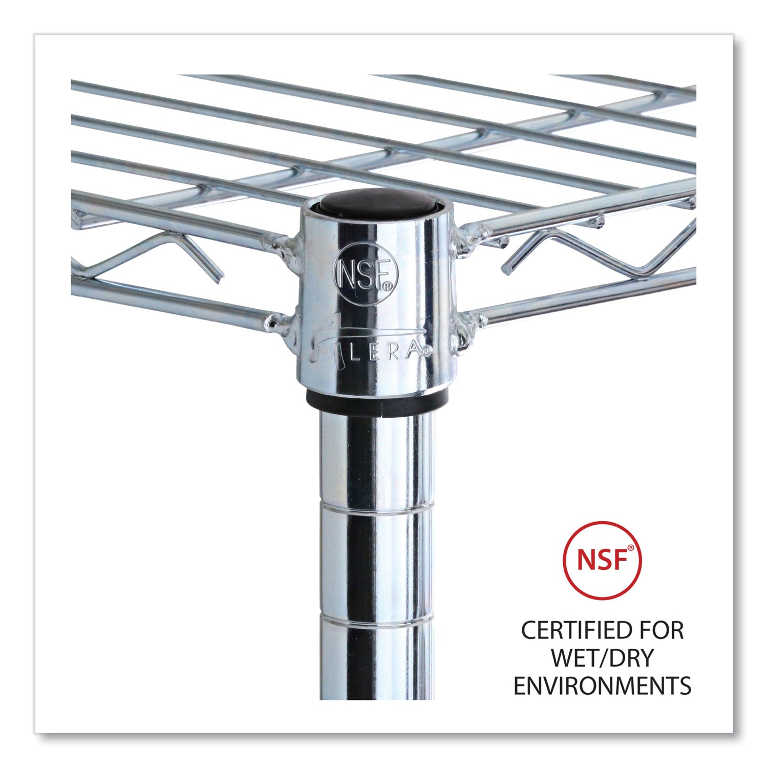 Alera® 5-Tier Heavy Duty Wire Shelving Unit with Locking Casters & Shelf Liners - 36