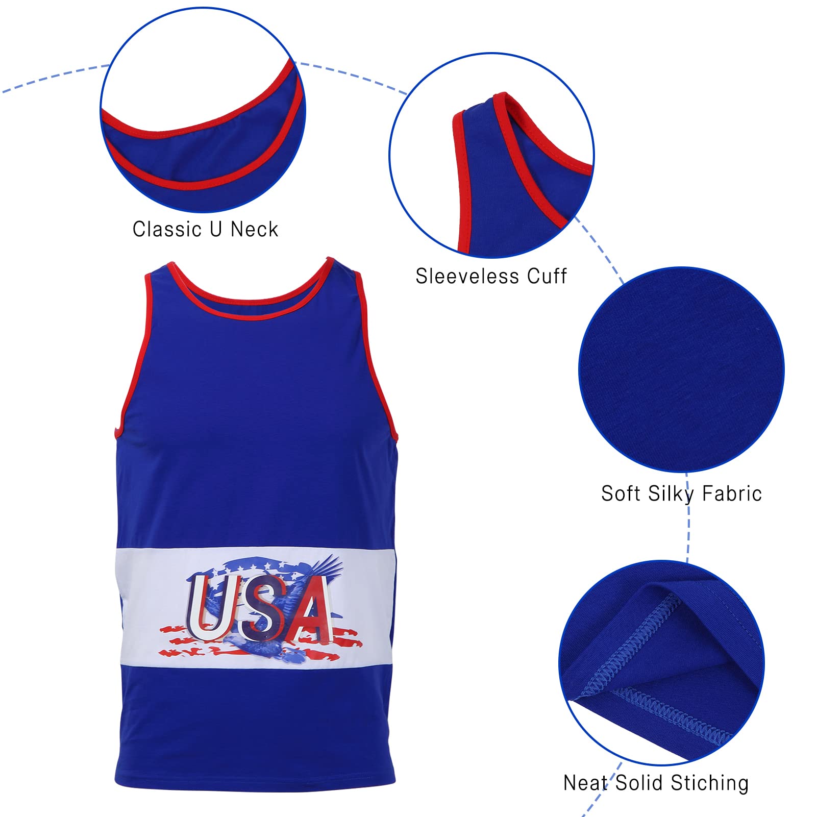 Men's American Flag Tank Tops - Patriotic Sleeveless T-Shirts for 4th of July, Memorial Day & Summer Workouts | Breathable Loose Fit for Outdoor Activities, BBQs & Gym Sessions