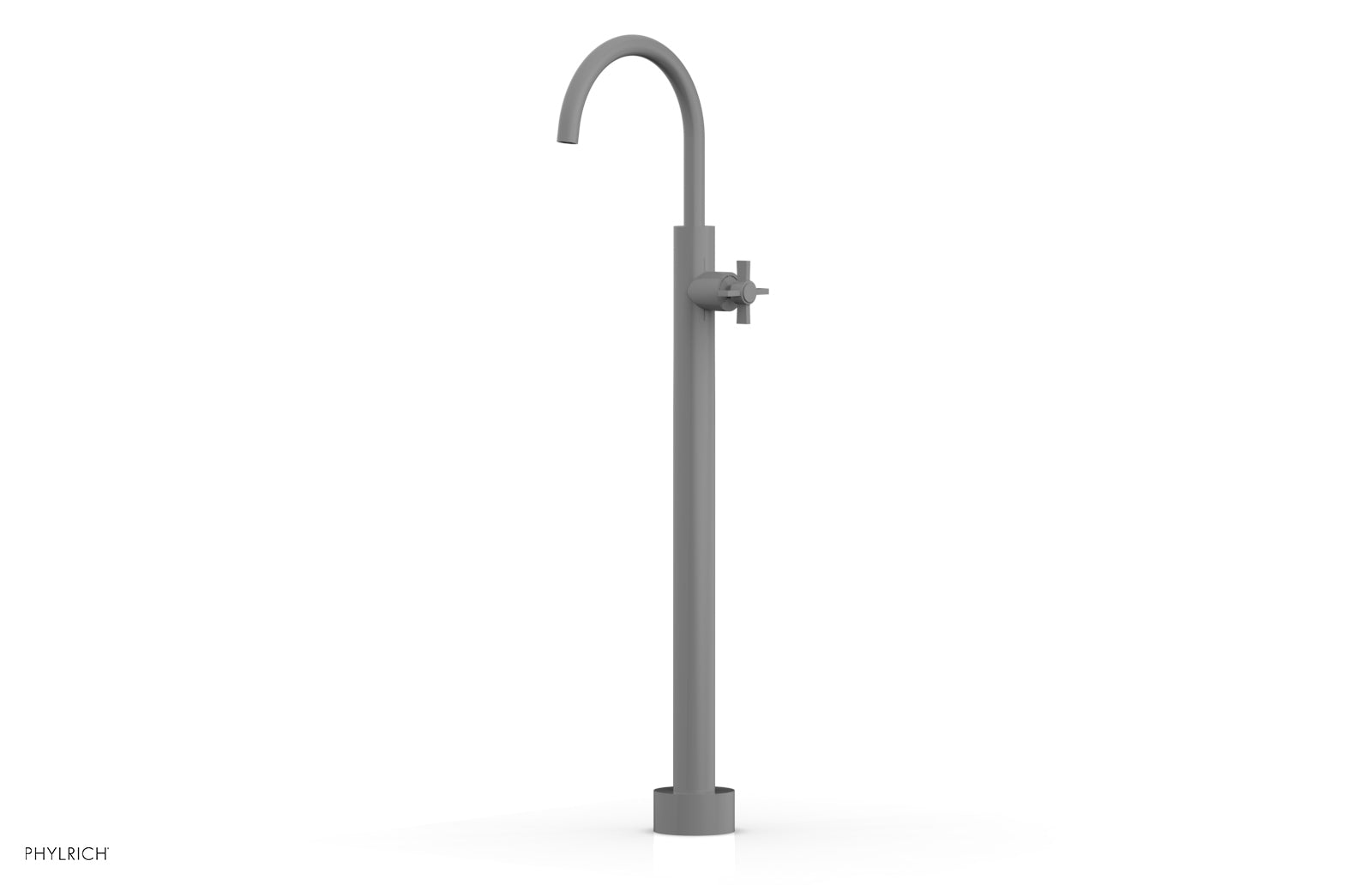 BASIC Tall Floor Mount Tub Filler with Cross Handle - D132 44 02 - Perfect for Modern Bathroom Renovations and Spa-Like Showers