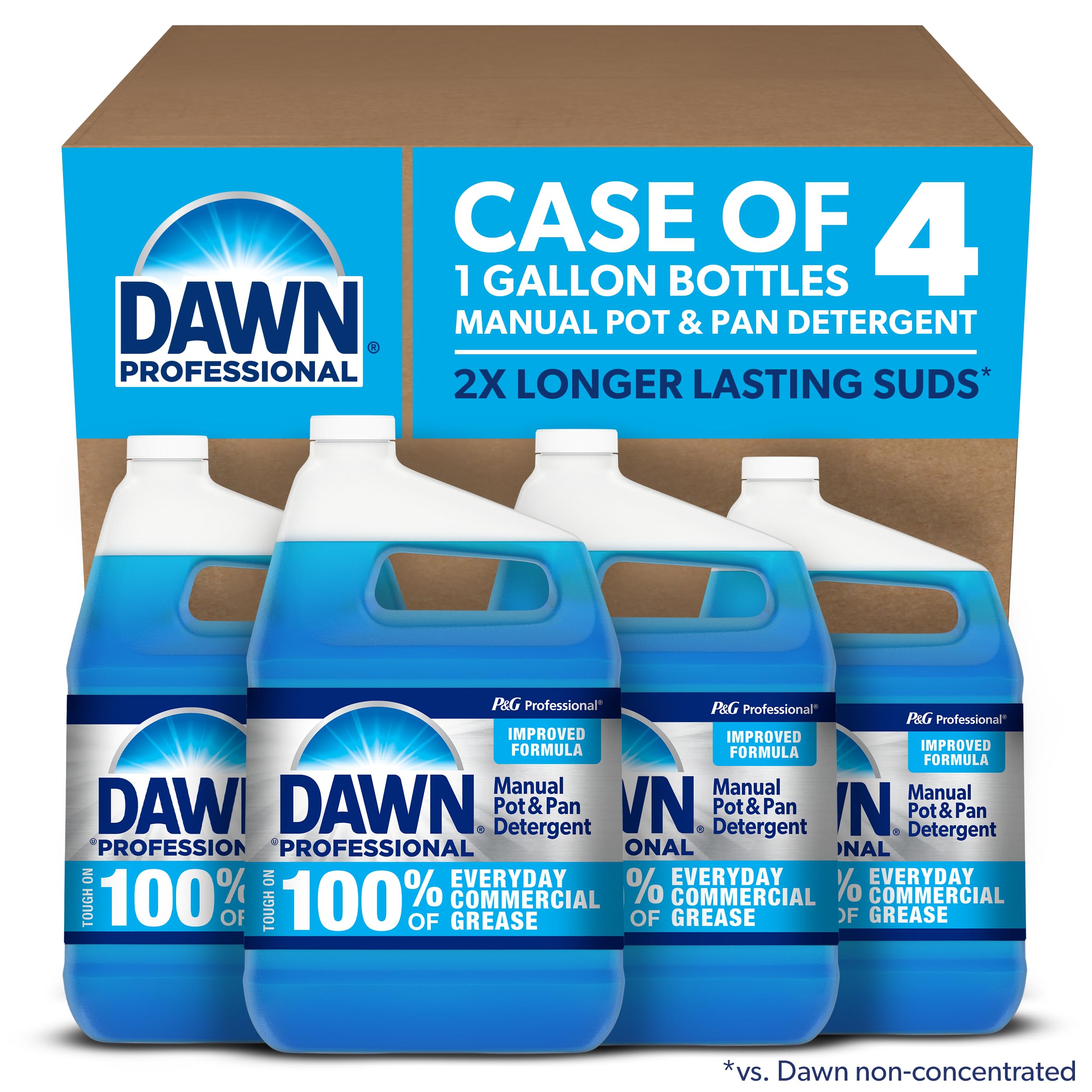 Dawn Professional Pot and Pan Detergent, Regular Scent, 3.8L (Case of 4) - Heavy-Duty Degreaser for Commercial Kitchens, Restaurants & Home Use