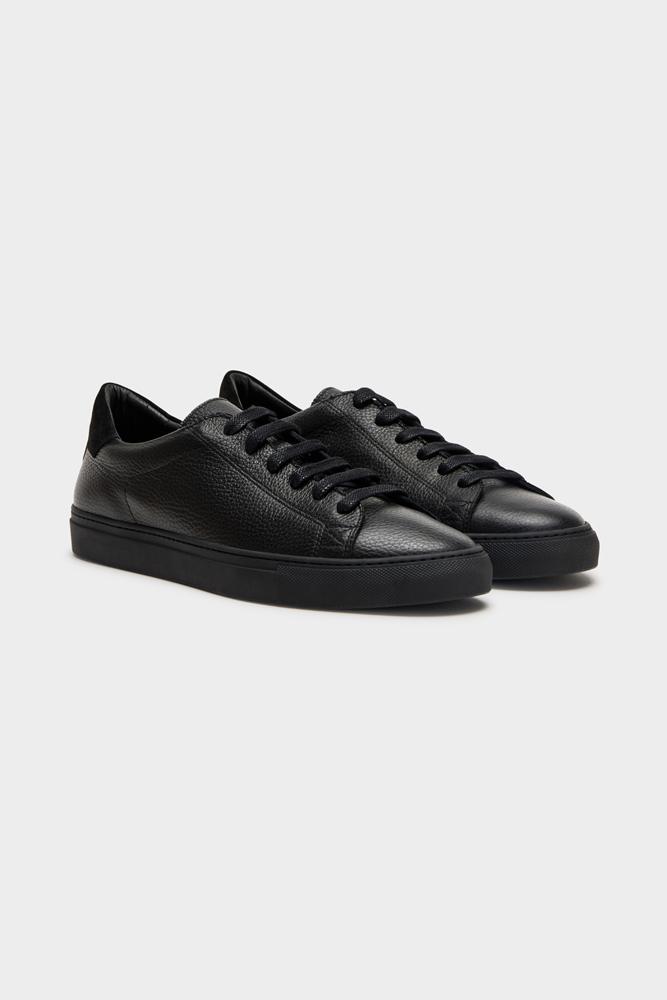 GCV2 Low Sneakers - Black Leather Grain Men's Casual Shoes | Comfortable & Stylish for Walking, Running & Everyday Wear
