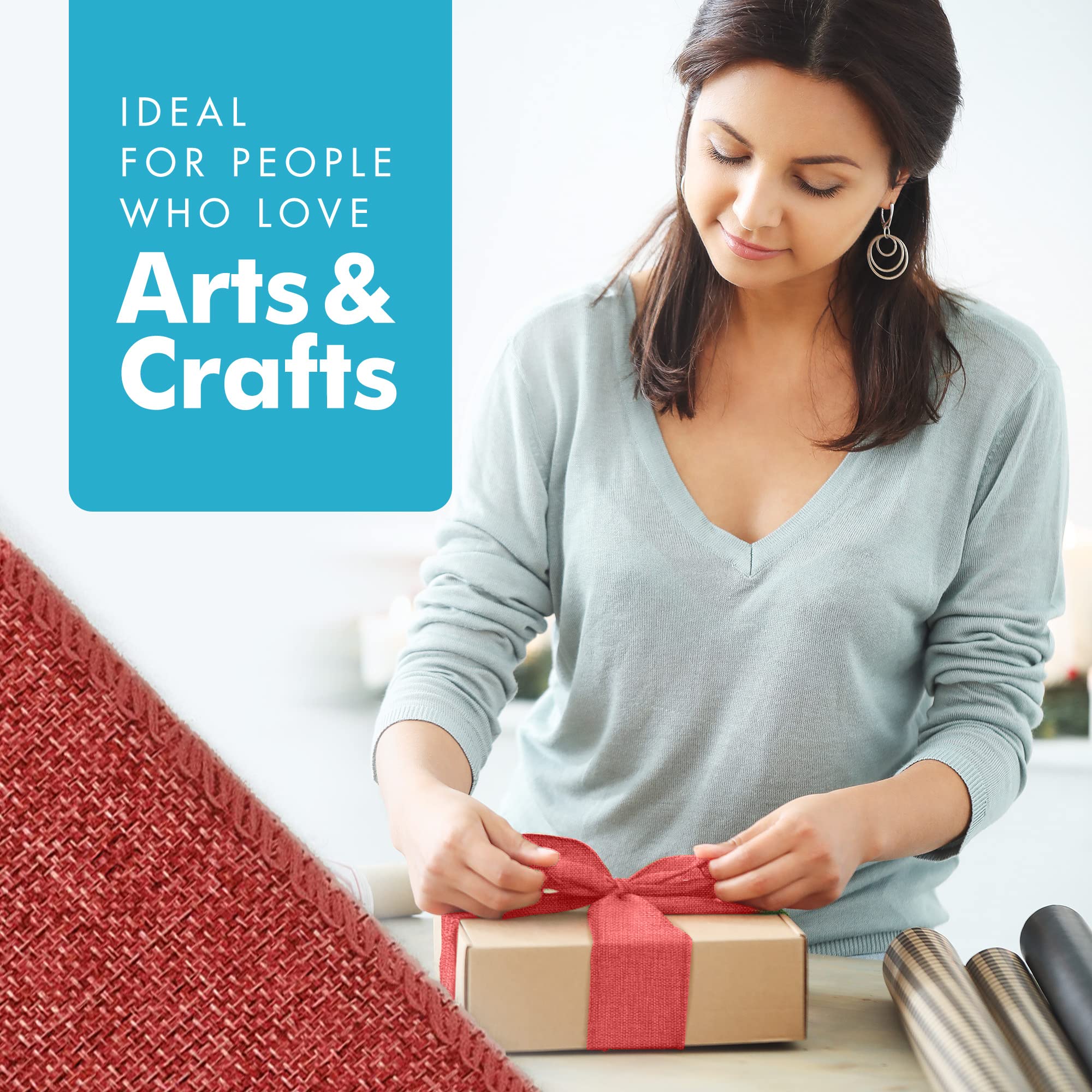 Faux Burlap Jute Ribbon for Gift Wrapping & Decor - 2.5