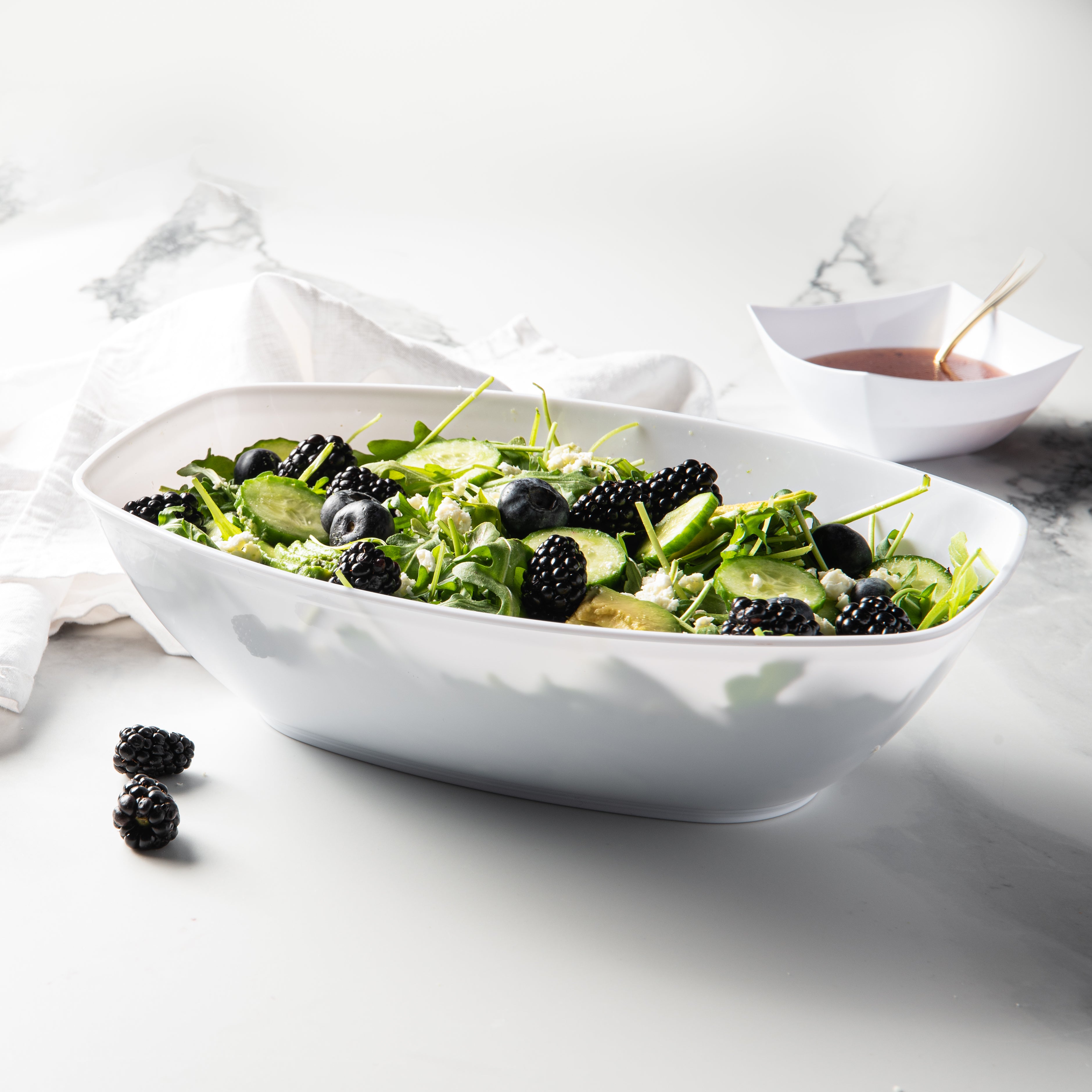 72 oz. White Oval Salad Bowl - Set of 4 - Perfect for Family Dinners, Parties & Entertaining