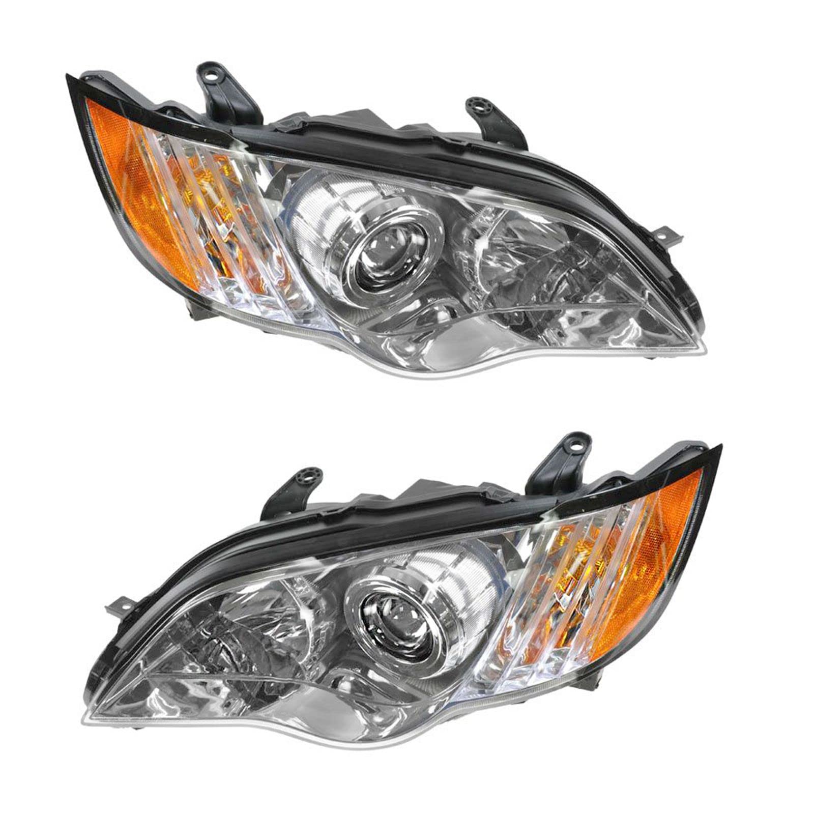 AM Autoparts Replacement Headlights Headlamps Pair Set - Left & Right Compatible with 2008-2009 Subaru Legacy | Perfect for Night Driving & Foggy Conditions