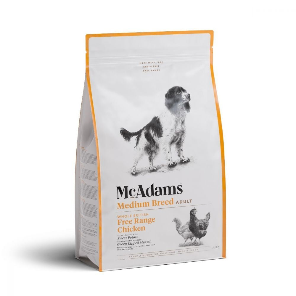 Premium Free Range Chicken Dry Dog Food for Medium Breeds - High Protein, Grain-Free Recipe for Active Adult Dogs - Perfect for Daily Meals & Training Treats