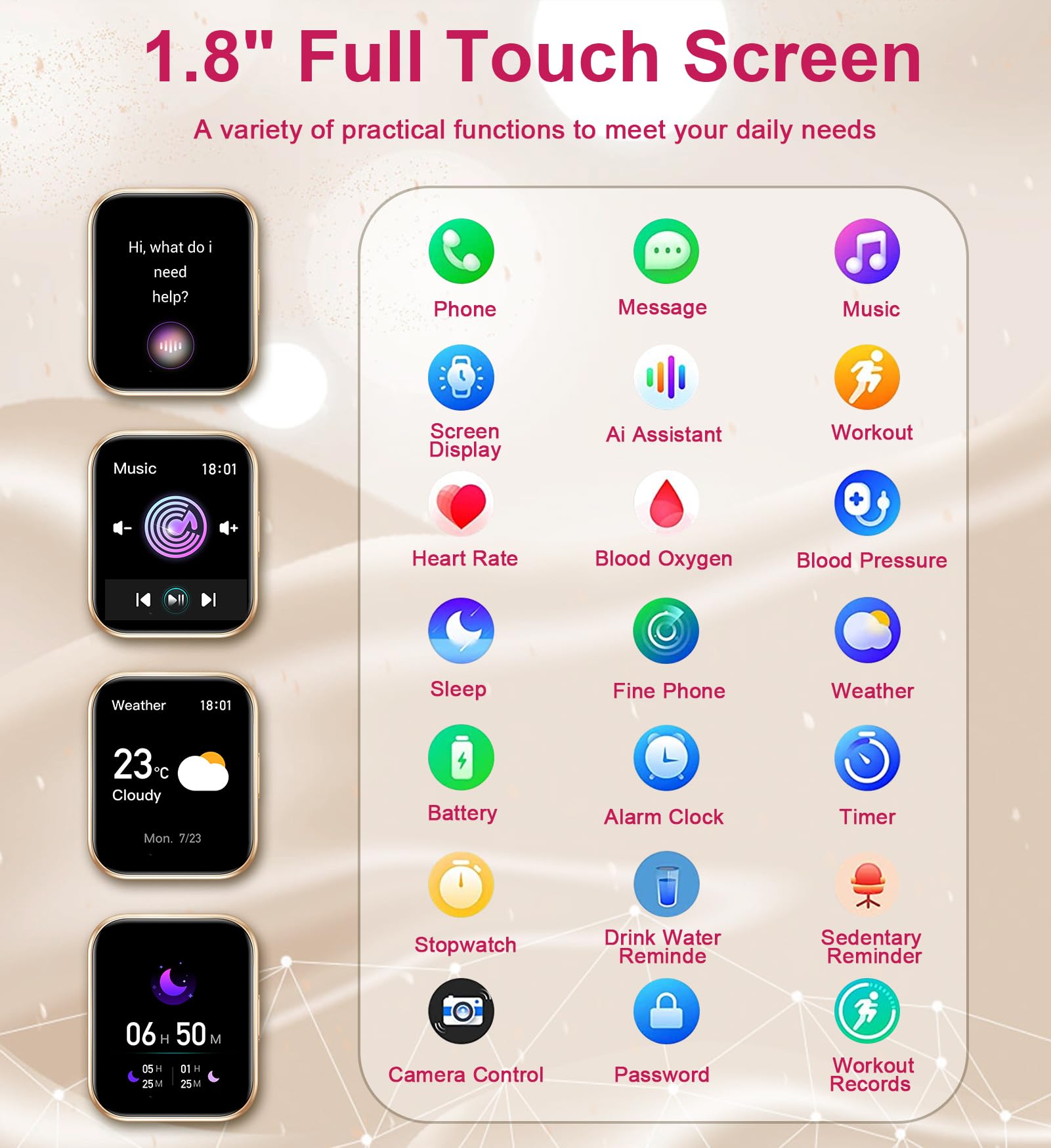 Smart Watch for Women - 1.8