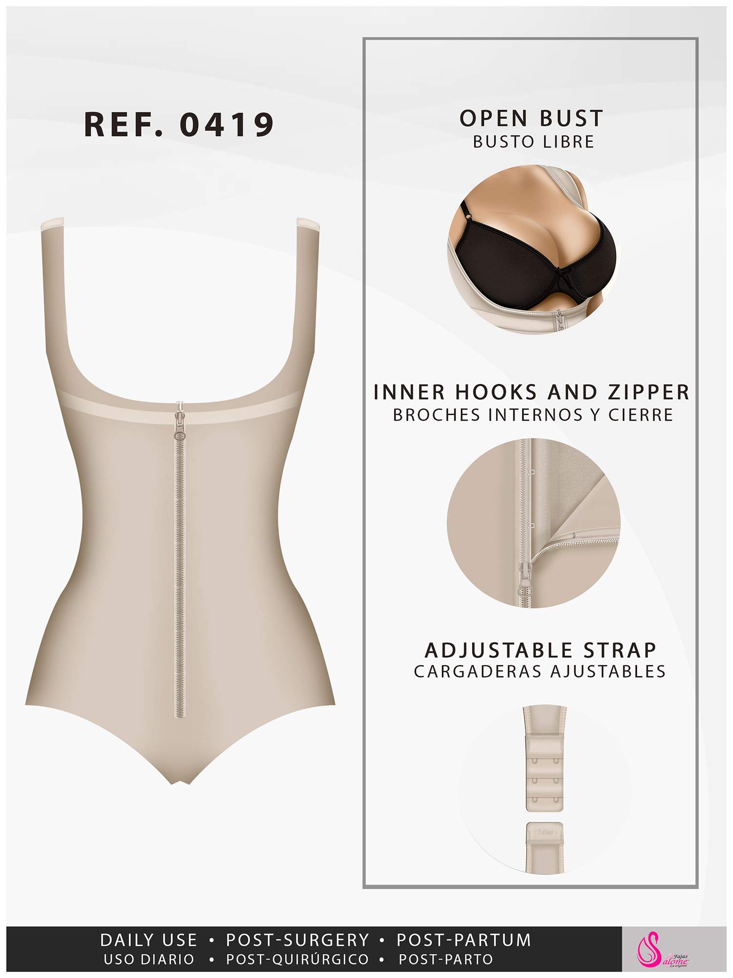 Salome Fajas Colombianas Shapewear for Women - Postpartum & Post-Surgery Body Shaper - Waist Trainer & Tummy Control Girdle - Perfect for Daily Wear, Special Occasions & Recovery