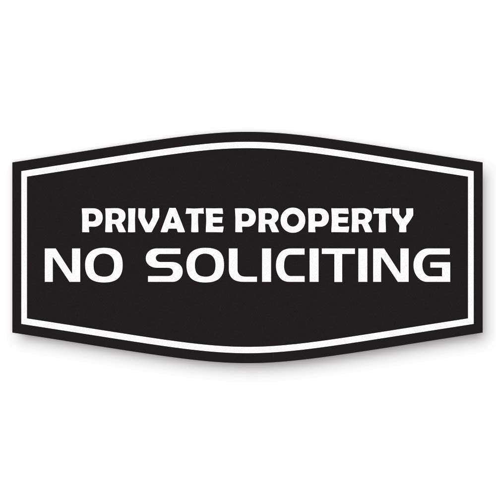 No Soliciting Sign for Private Property - Durable Black Metal Sign for Home, Business & Office Use - Keep Unwanted Visitors Away