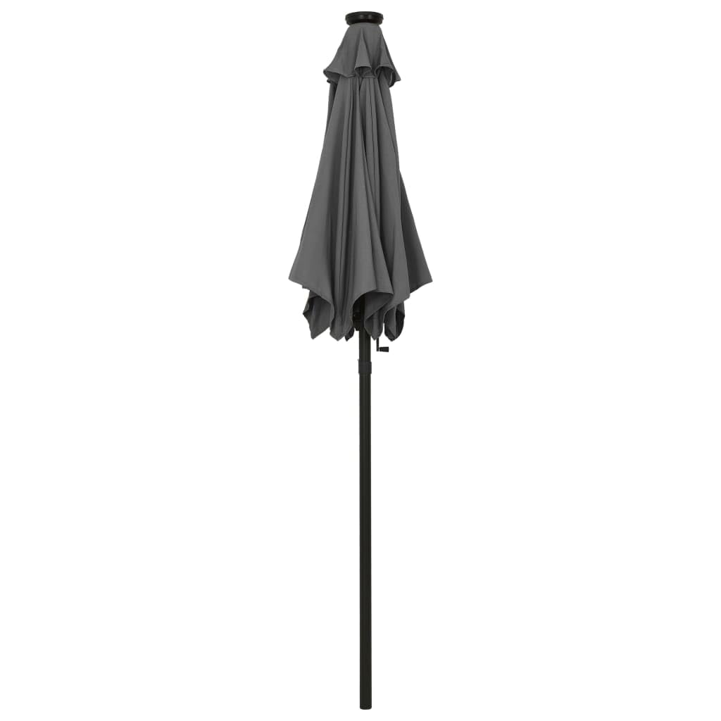 vidaXL LED Garden Parasol with Aluminum Frame - Patio Sunshade Canopy for Outdoor Dining, Poolside Lounging & Backyard Relaxation