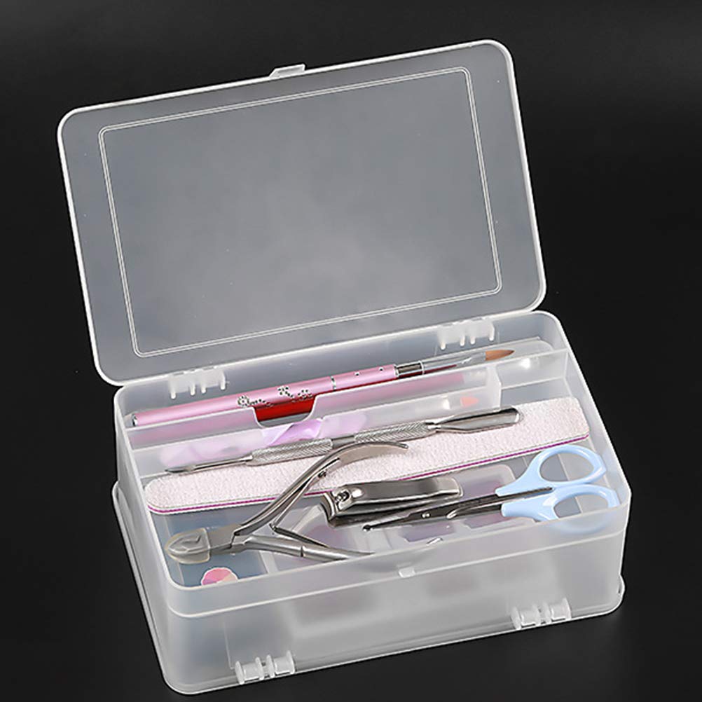 Transparent Nail Art Storage Box for Home & Salon Organizing