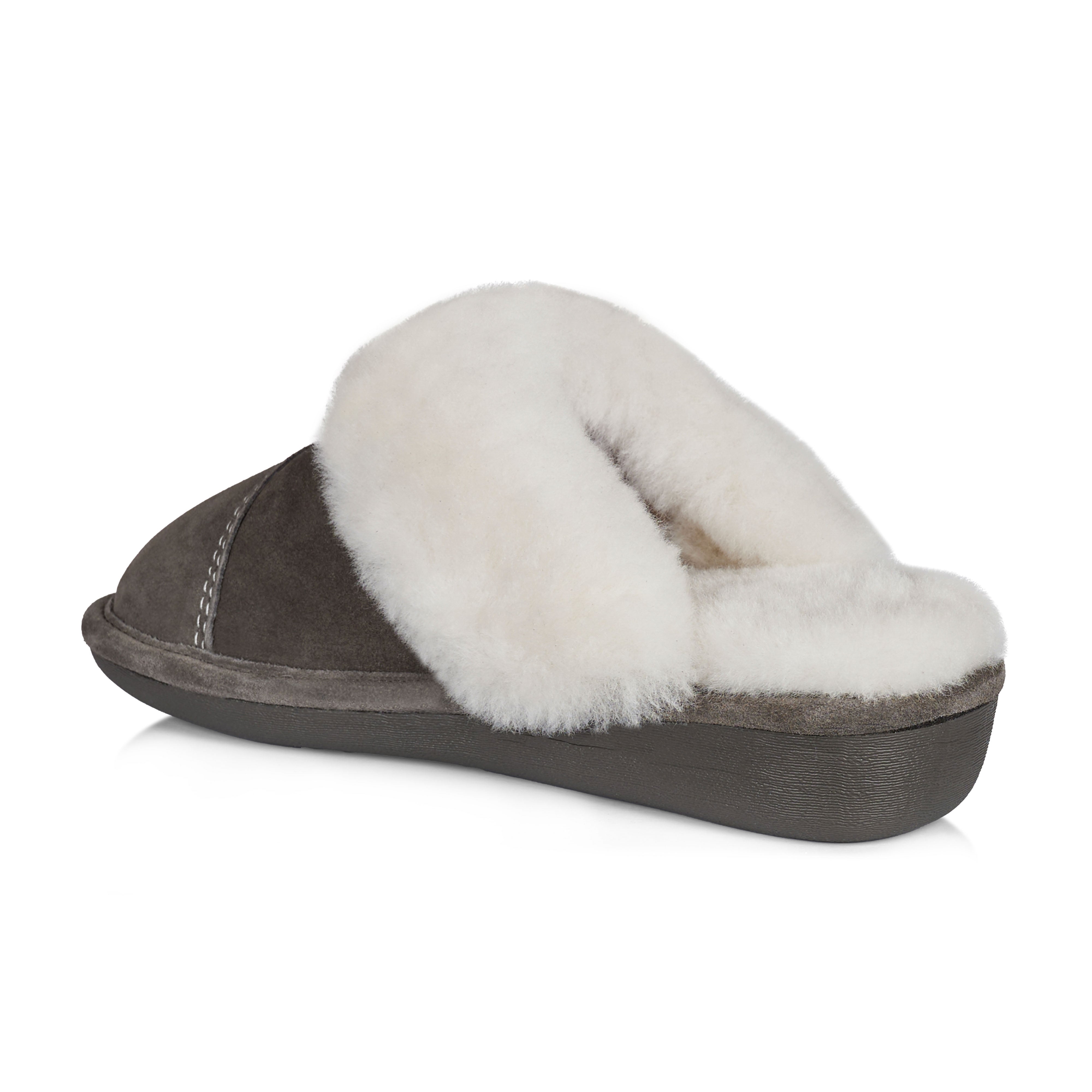 Joy Women's Cozy Memory Foam House Slippers - Soft Indoor/Outdoor Slides with Non-Slip Sole, Grey - Perfect for Home, Office & Travel Comfort