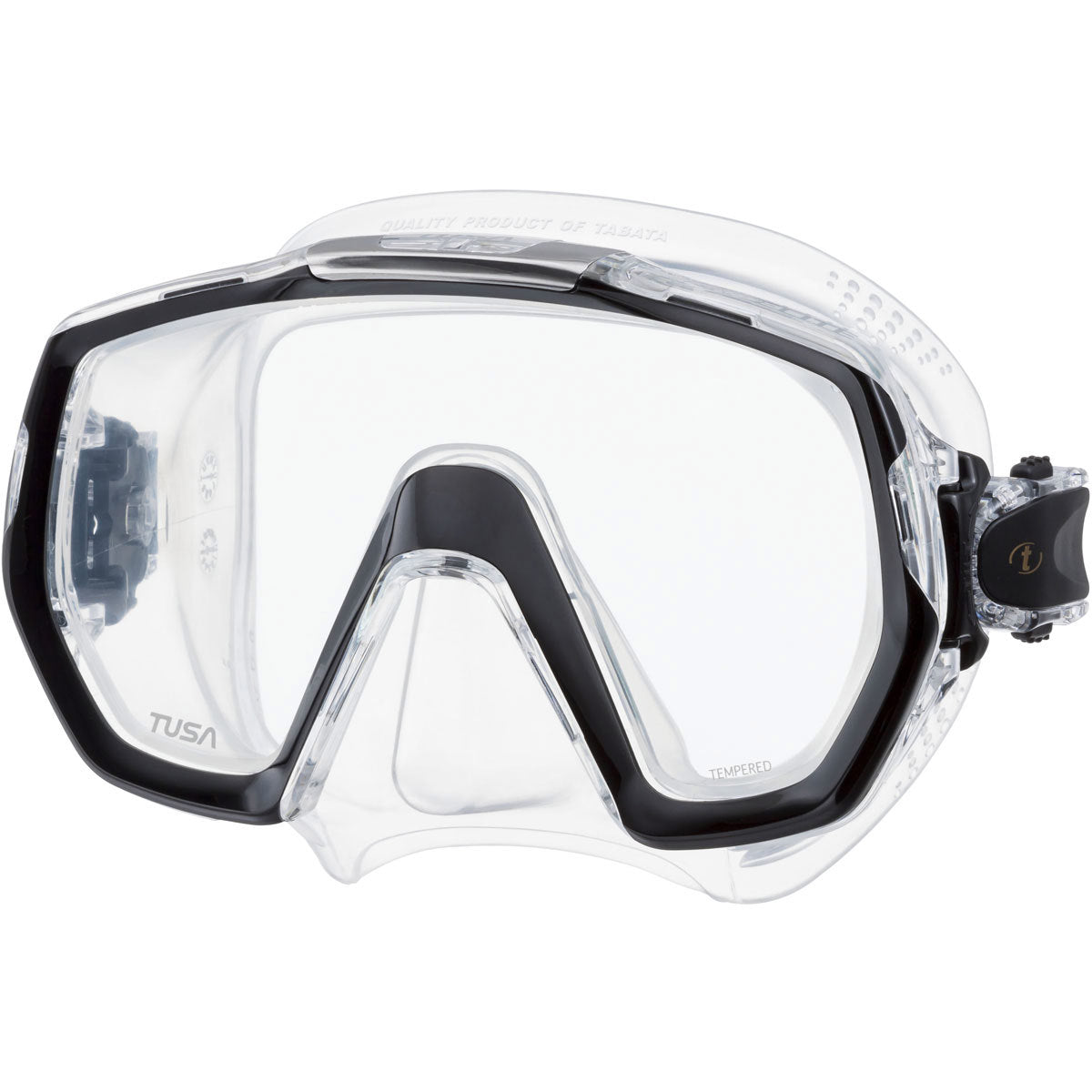 Tusa Freedom Elite Clear/Black Snorkeling Mask - Comfortable & Anti-Fog Scuba Diving Gear for Ocean Exploration & Underwater Adventures