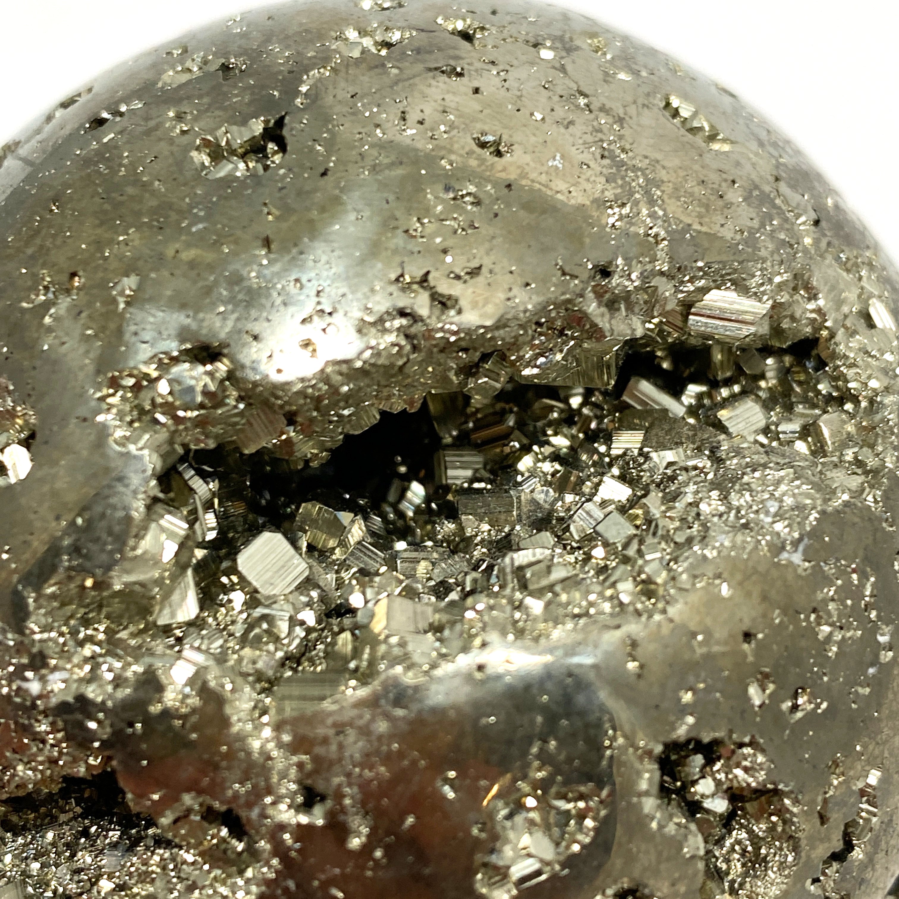 Natural Pyrite Sphere - 3 Inch Healing Crystal for Meditation, Feng Shui & Home Decor | Perfect for Energy Balancing & Spiritual Growth