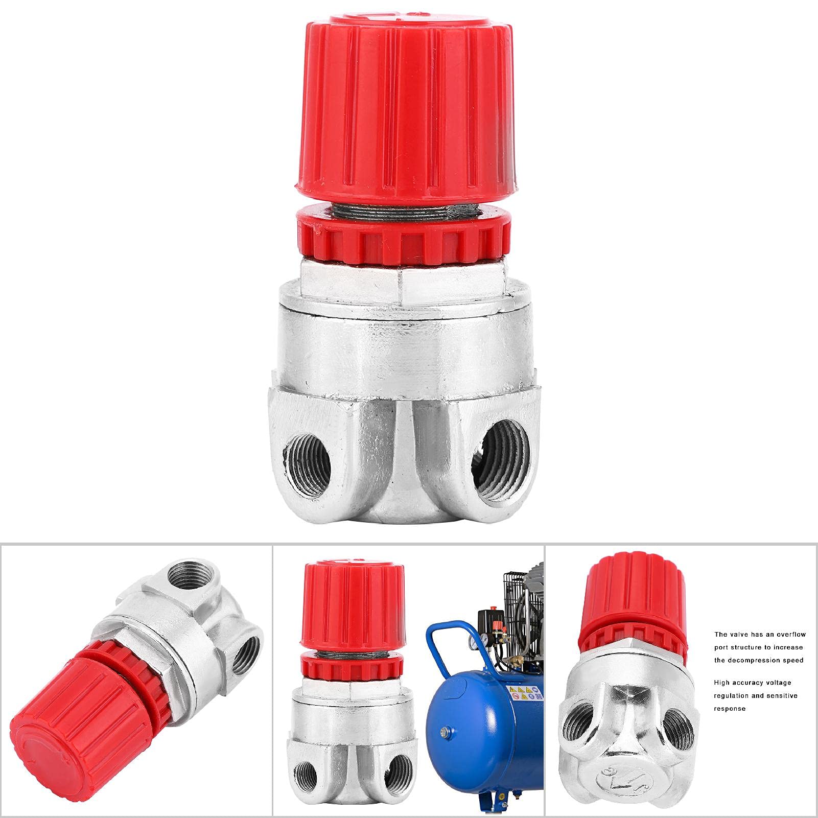 High Precision 4-Hole Water Pressure Regulator Valve - RVSKY Steel Water Pressure Reducing Valve for Plumbing, Irrigation & RV Use