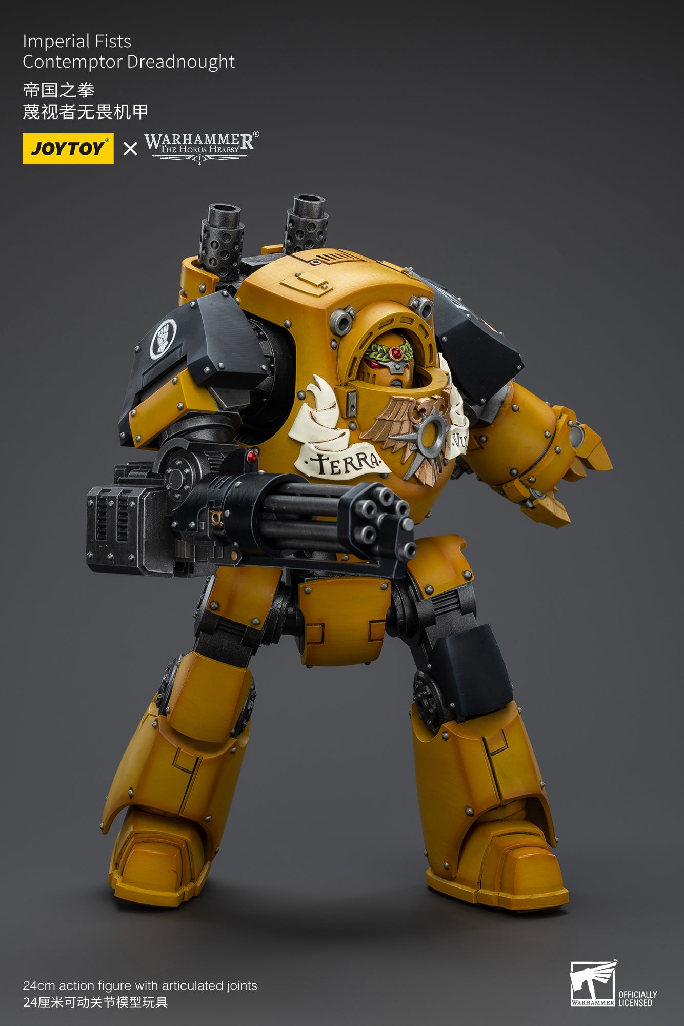1/18 JOYTOY Warhammer 40K Imperial Fists Contemptor Dreadnought Action Figure - Highly Detailed Collectible Model for Tabletop Gaming & Display