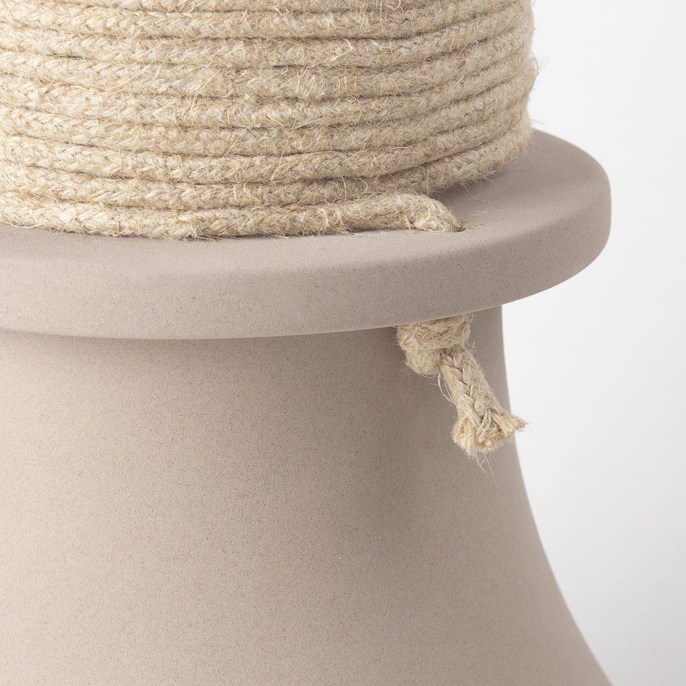 KRISTINA DAM STUDIO Rope Vase - 12.8 Inch Tall Modern Ceramic Home Decor for Living Room, Bedroom & Office | Perfect for Flower Arrangements and Minimalist Interior Design