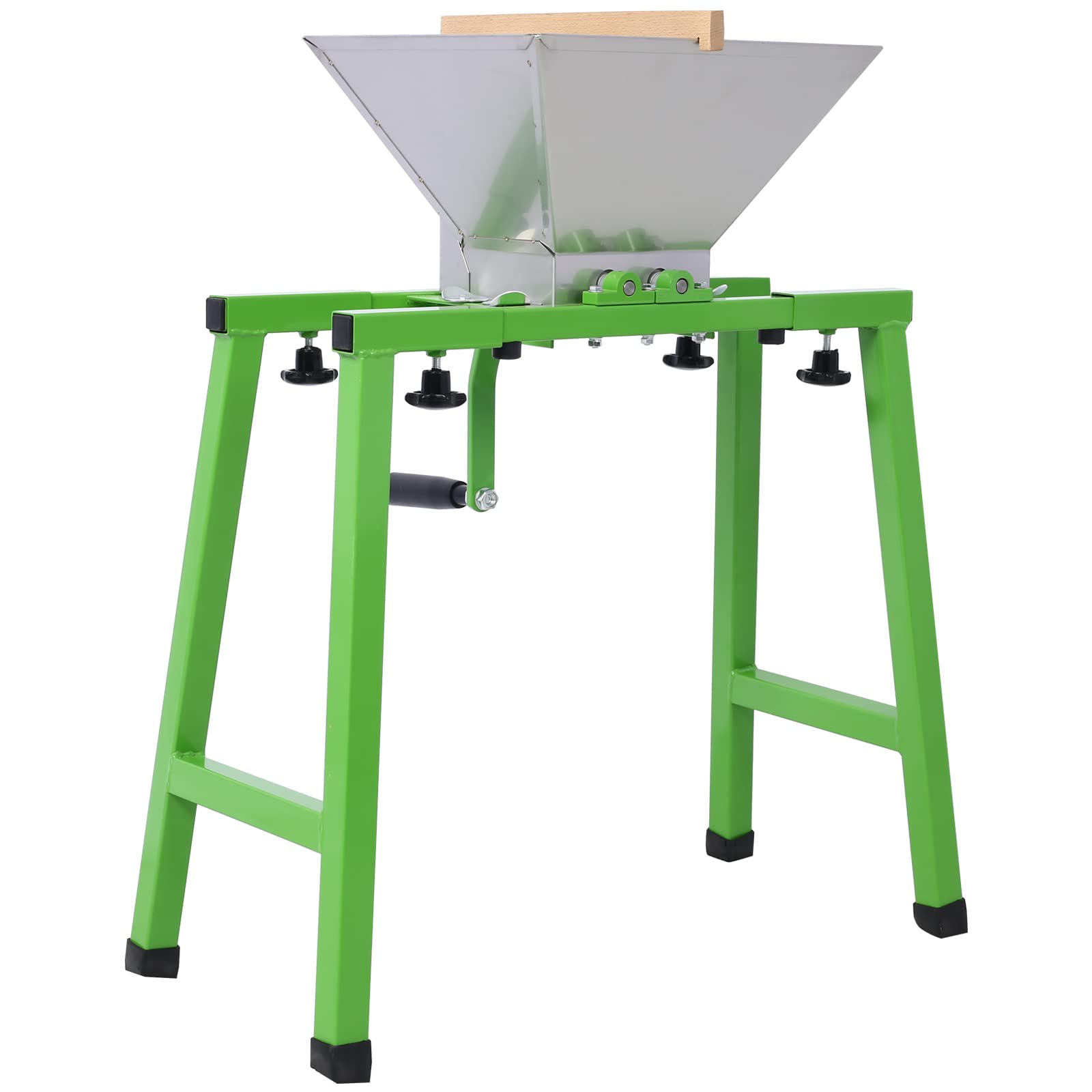 7L Stainless Steel Manual Fruit Crusher - Adjustable Apple Juicer Grinder for Wine, Cider & Juice Making | Durable Fruit Press Pulper with Stand | Perfect for Home Brewing, Farm Harvest & DIY Fruit Processing
