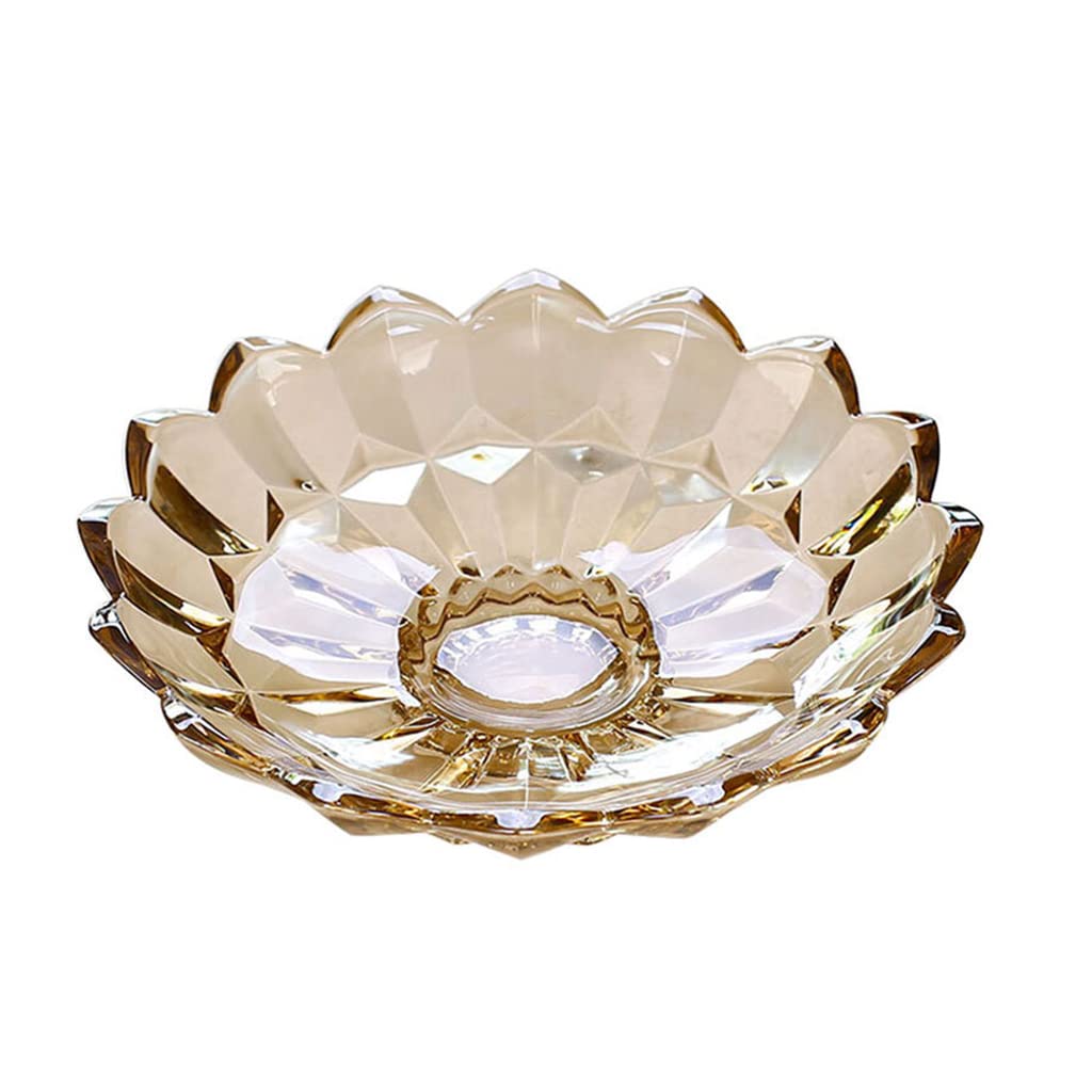 Elegant Crystal Glass Fruit Bowl - Modern Fruit Basket for Living Room, Coffee Table, Kitchen | Stylish Home Decor & Snack Serving Dish | Perfect for Parties, Dining, and Gift Giving